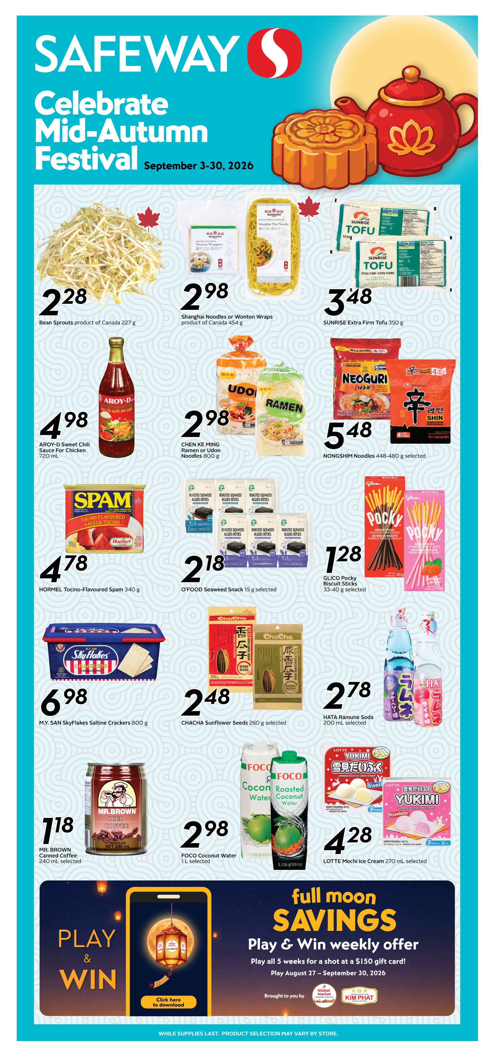 Safeway (BC) Mid-Autumn Festival Flyer September 3 to 30