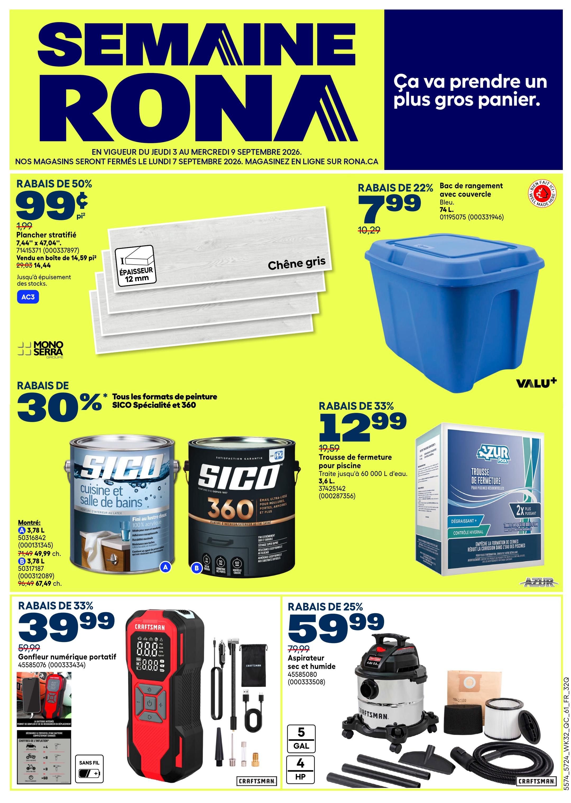 Rona & Rona+ (QC) Flyer September 3 to 9