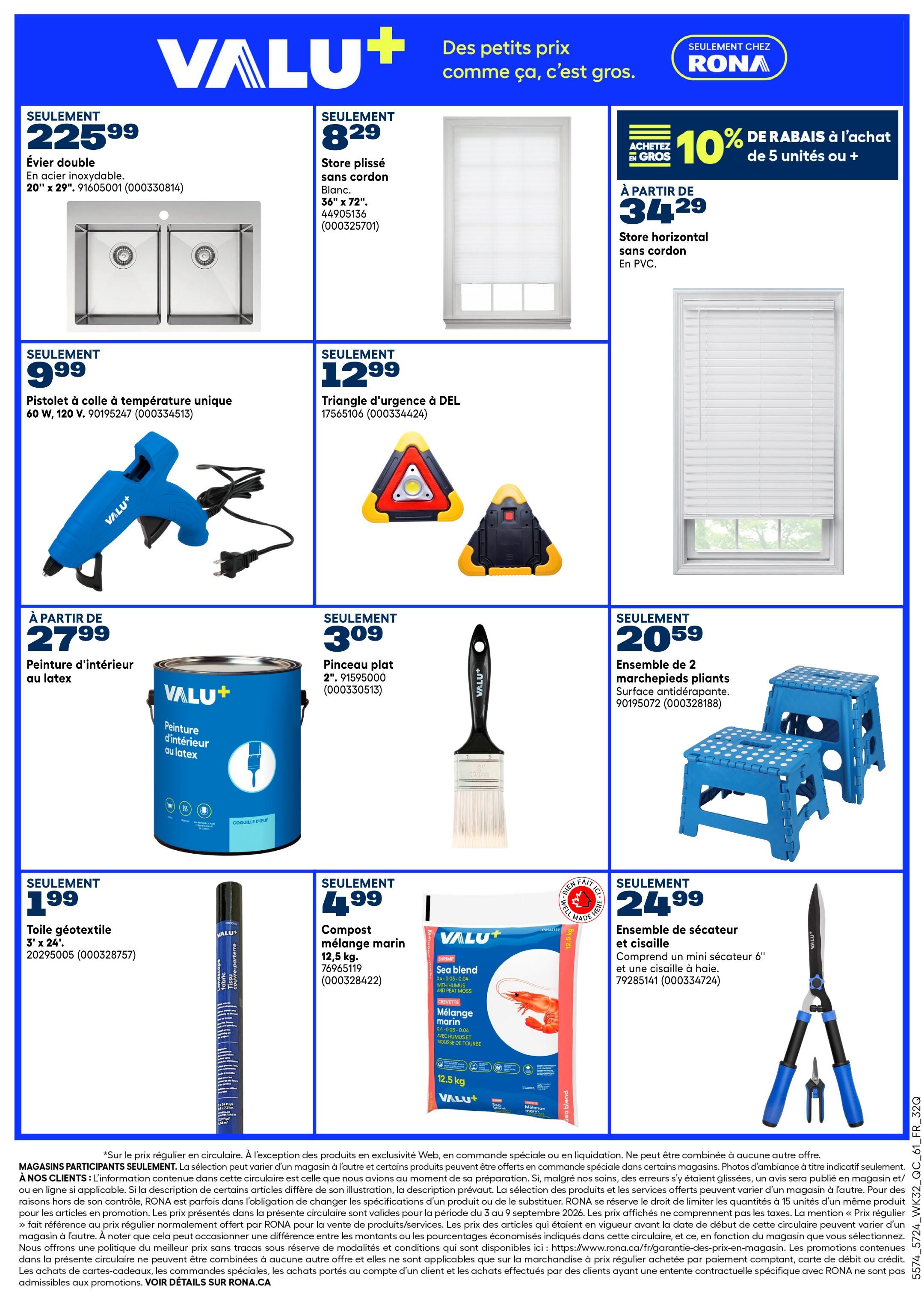 Rona & Rona+ (QC) Flyer September 3 to 9