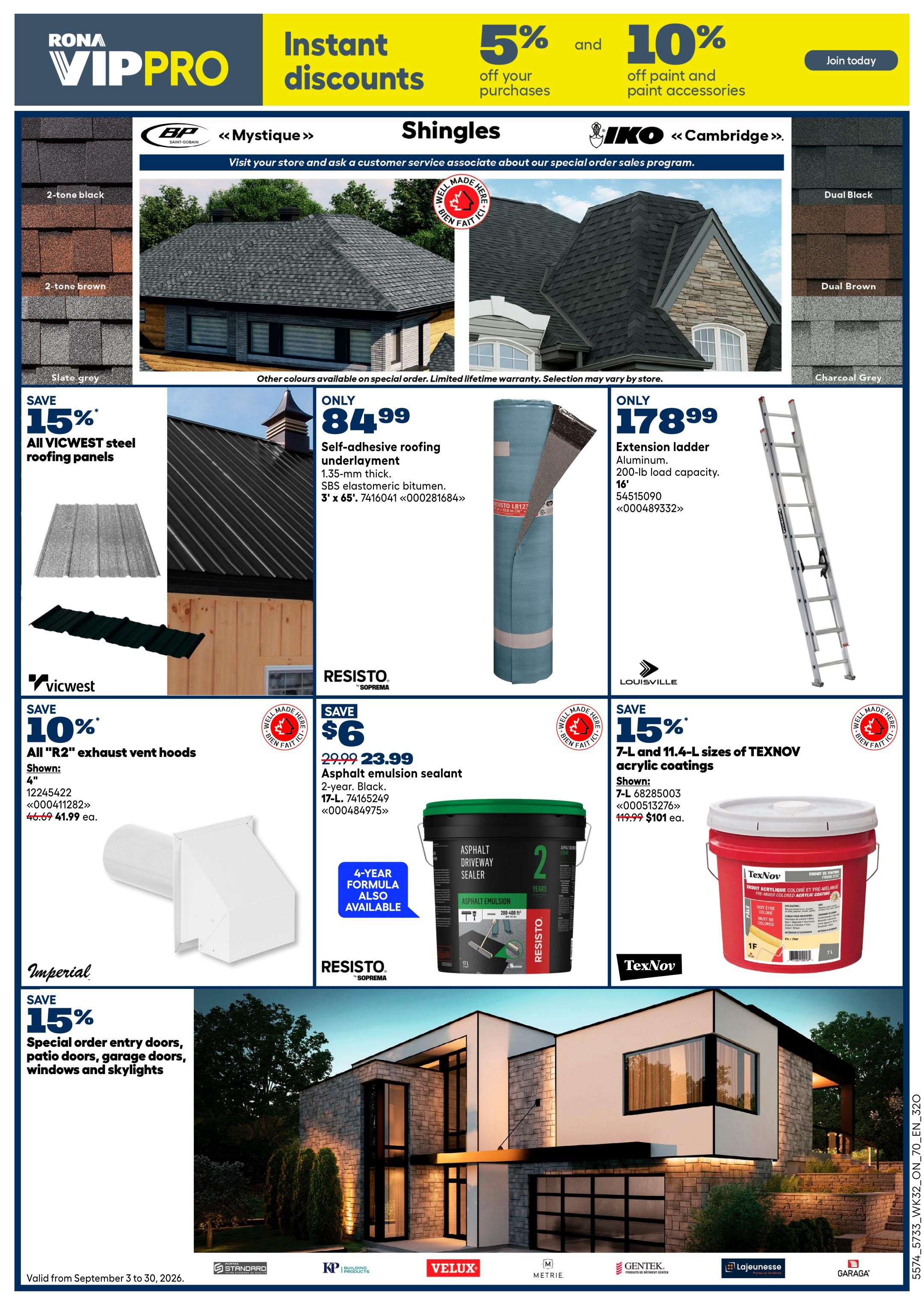 Rona & Rona+ (ON) Flyer September 3 to 9