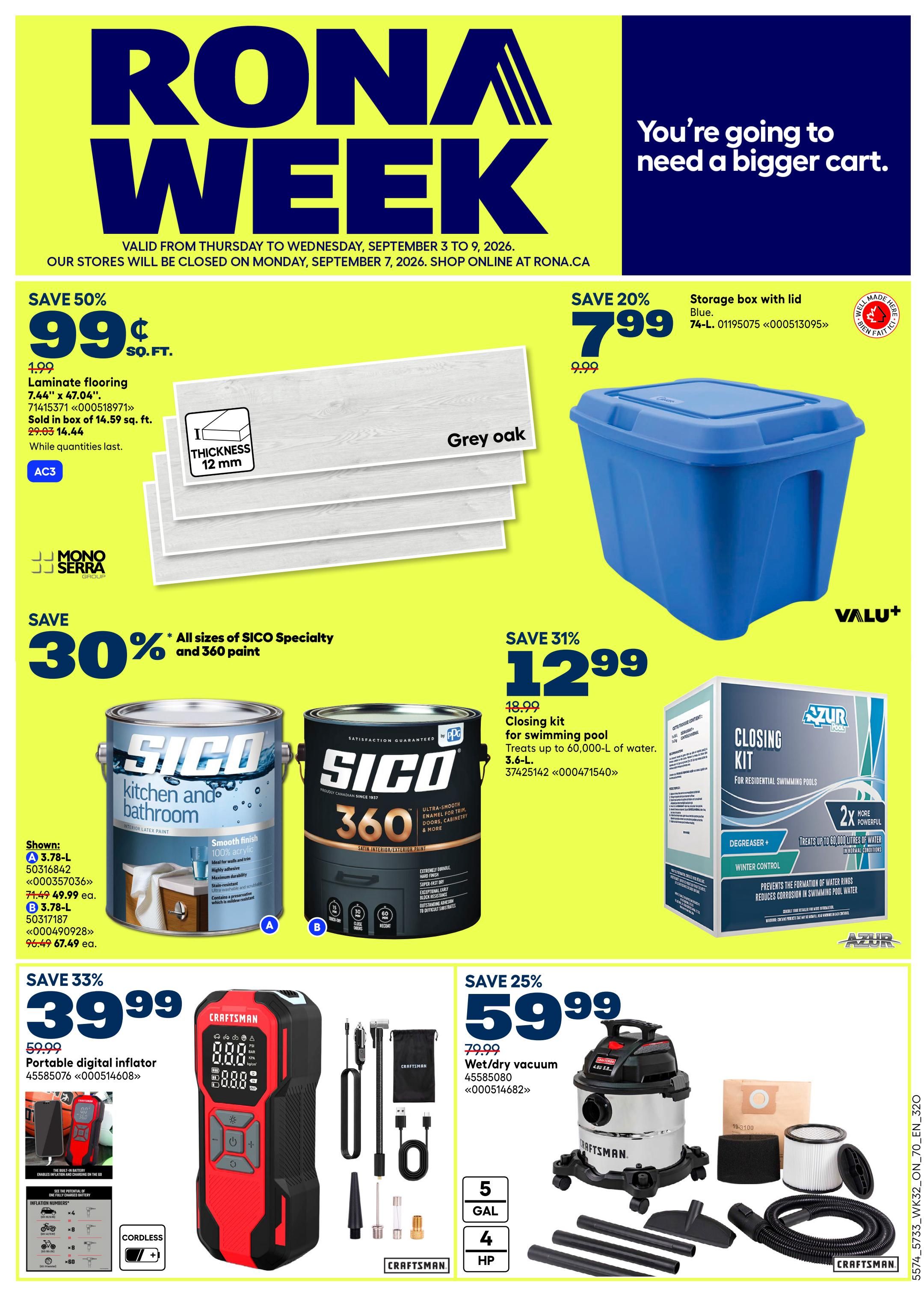 Rona & Rona+ (ON) Flyer September 3 to 9