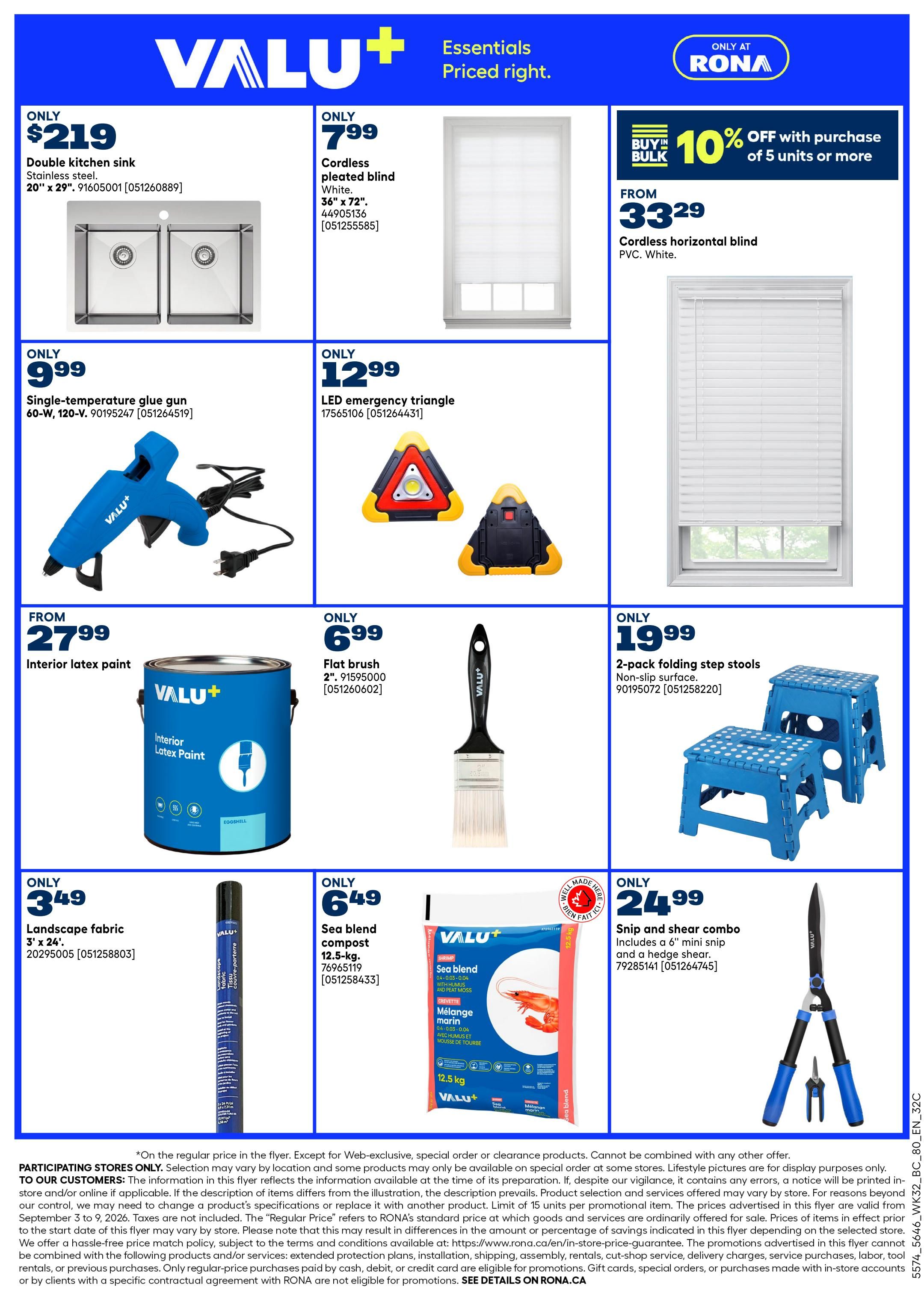 Rona & Rona+ (BC) Flyer September 3 to 9