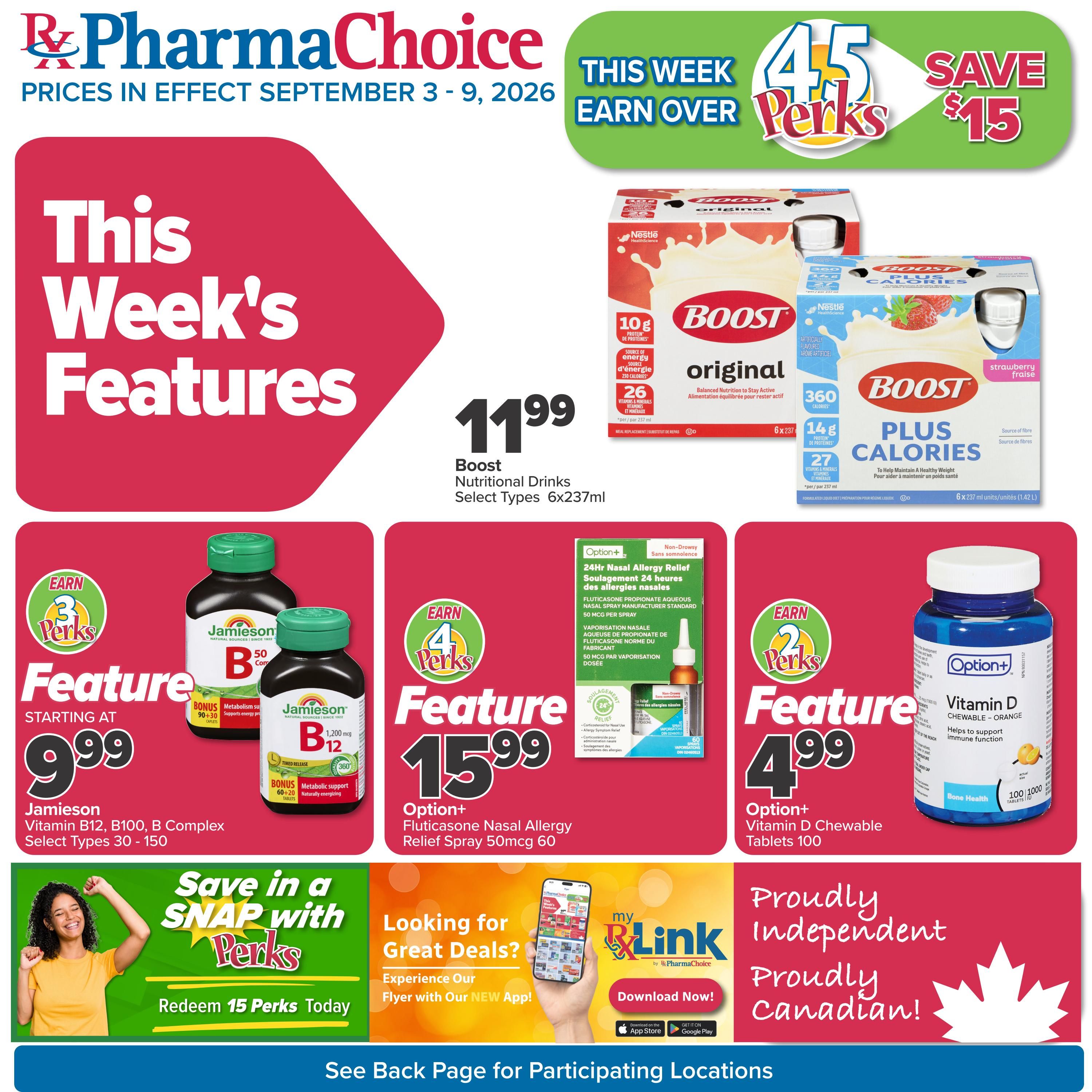 PharmaChoice Health Centre Flyer September 3 to 9