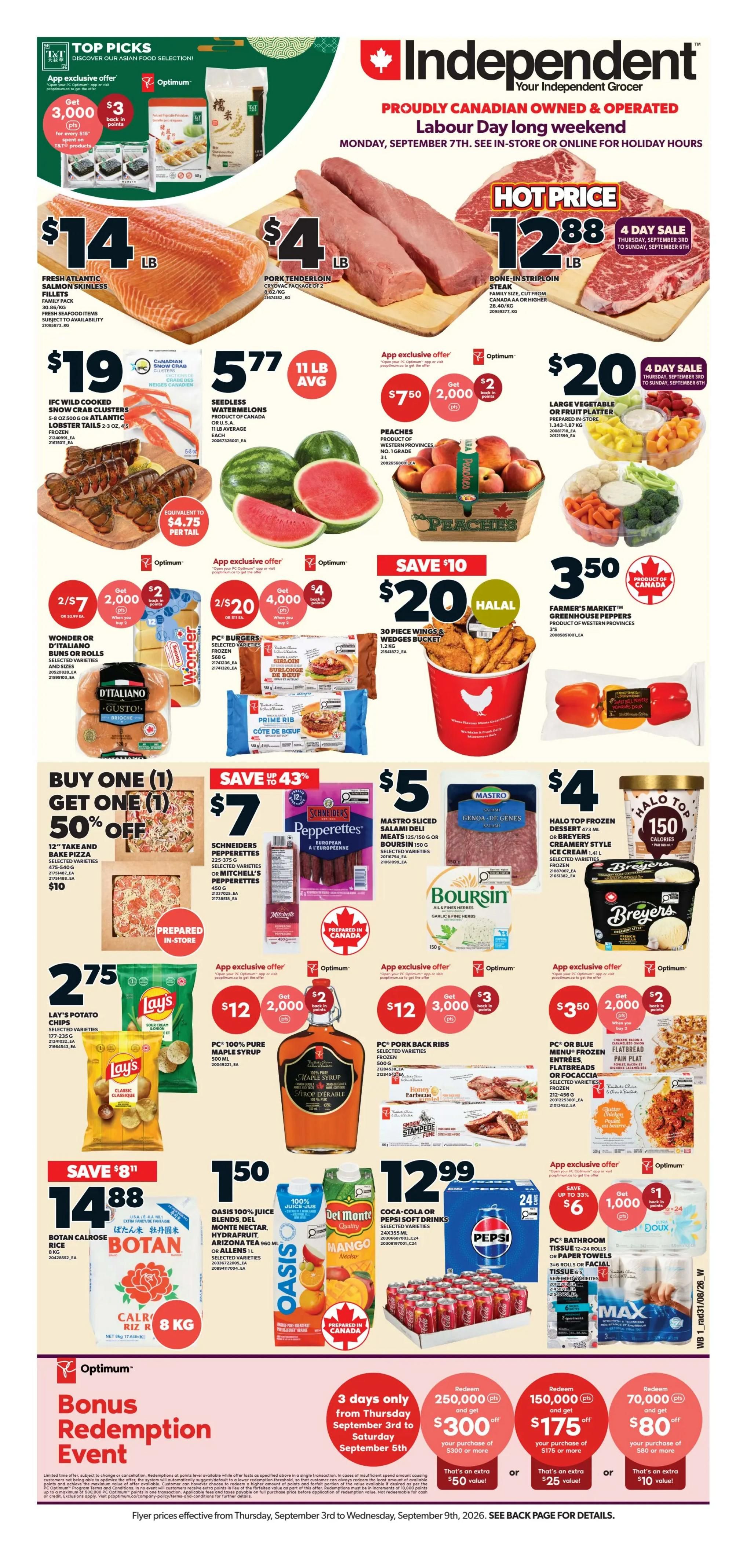 Independent Grocer (West) Flyer September 3 to 9