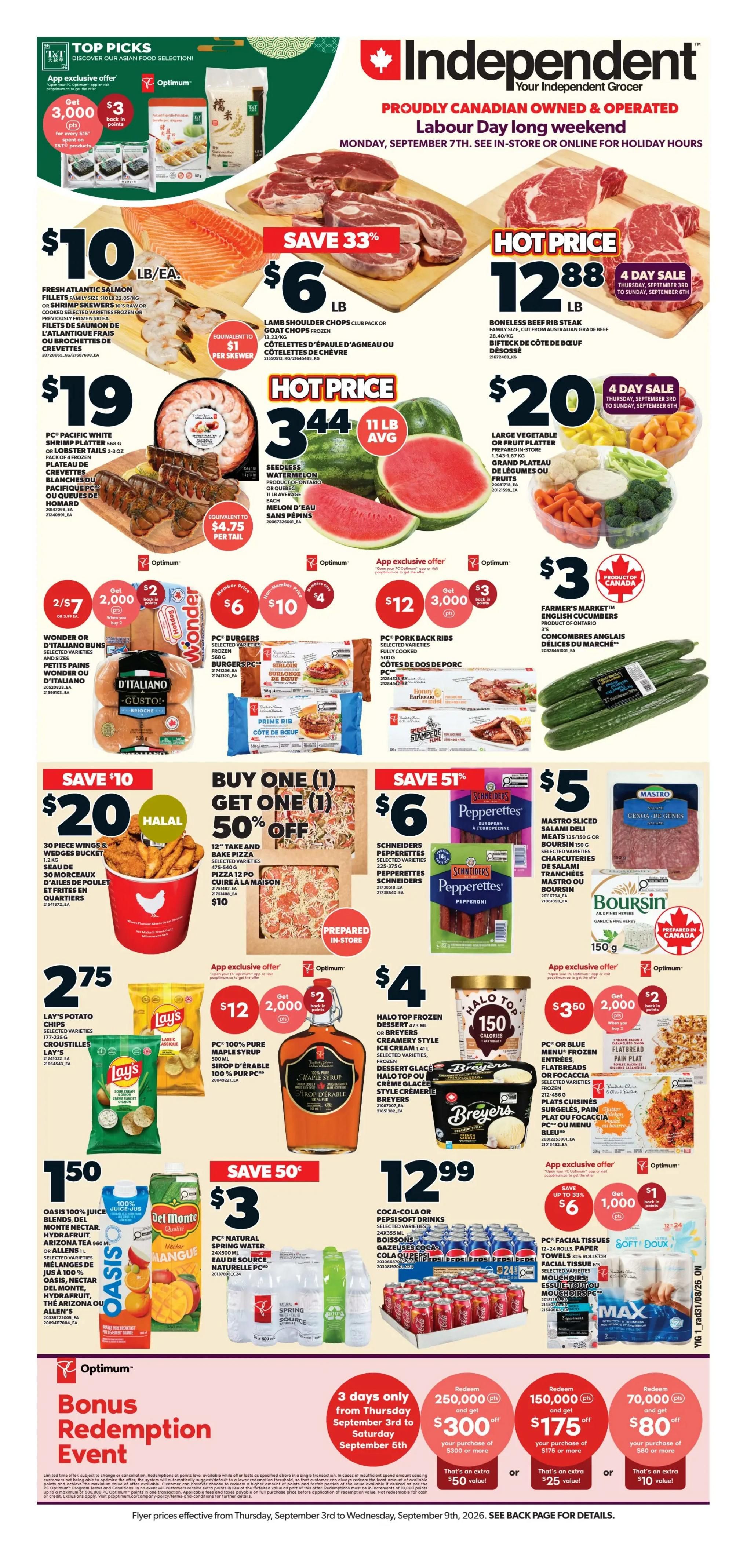 Independent Grocer (ON) Flyer September 3 to 9