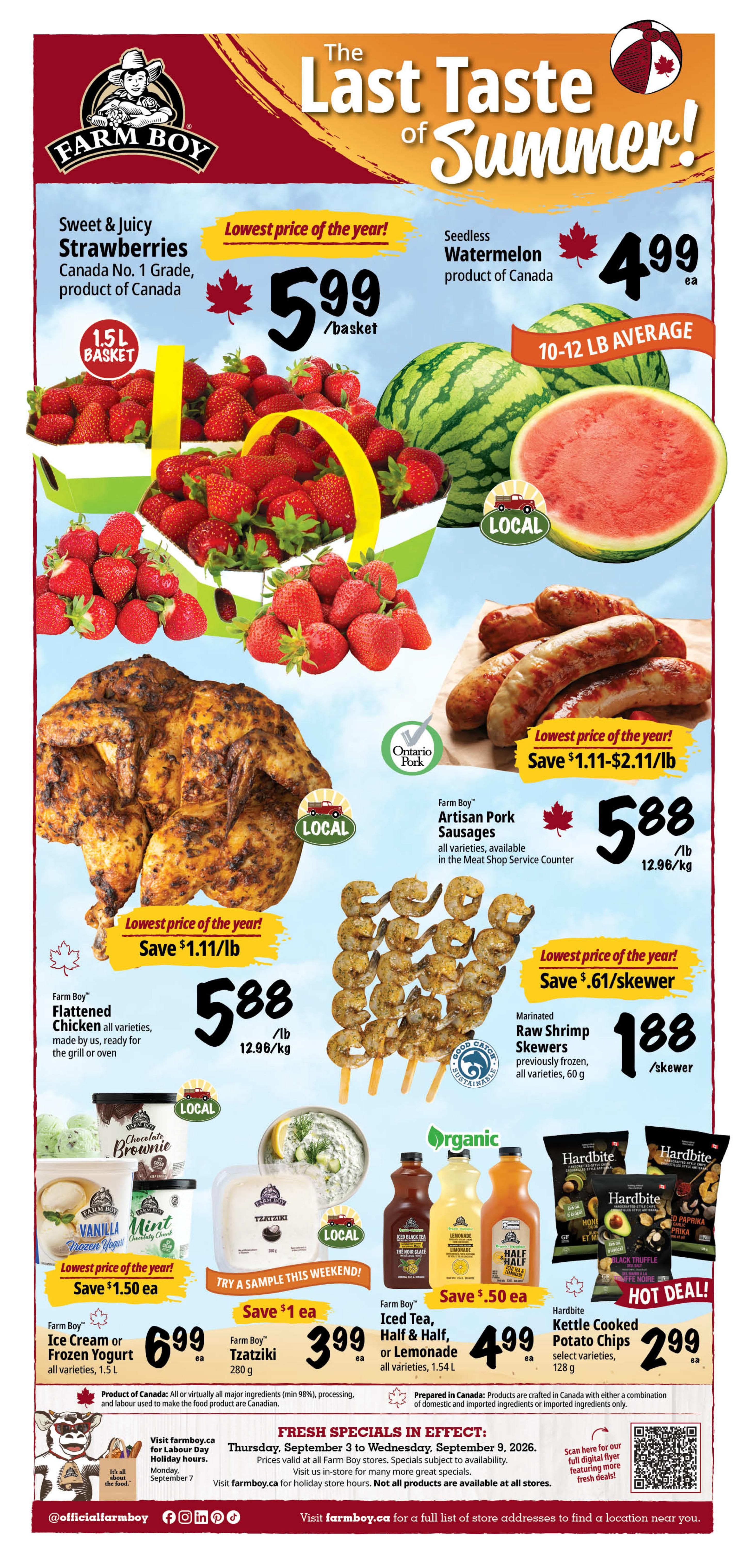 Farm Boy Flyer September 3 to 9