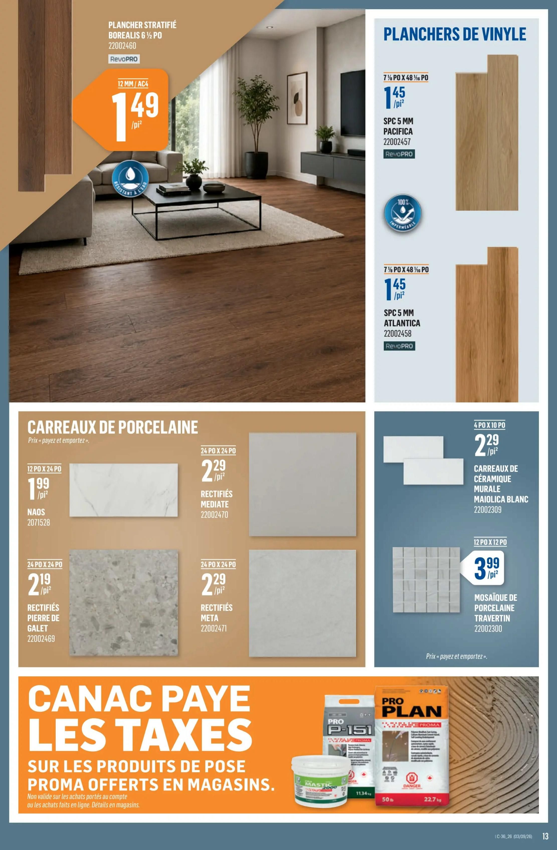 Canac Flyer September 3 to 9
