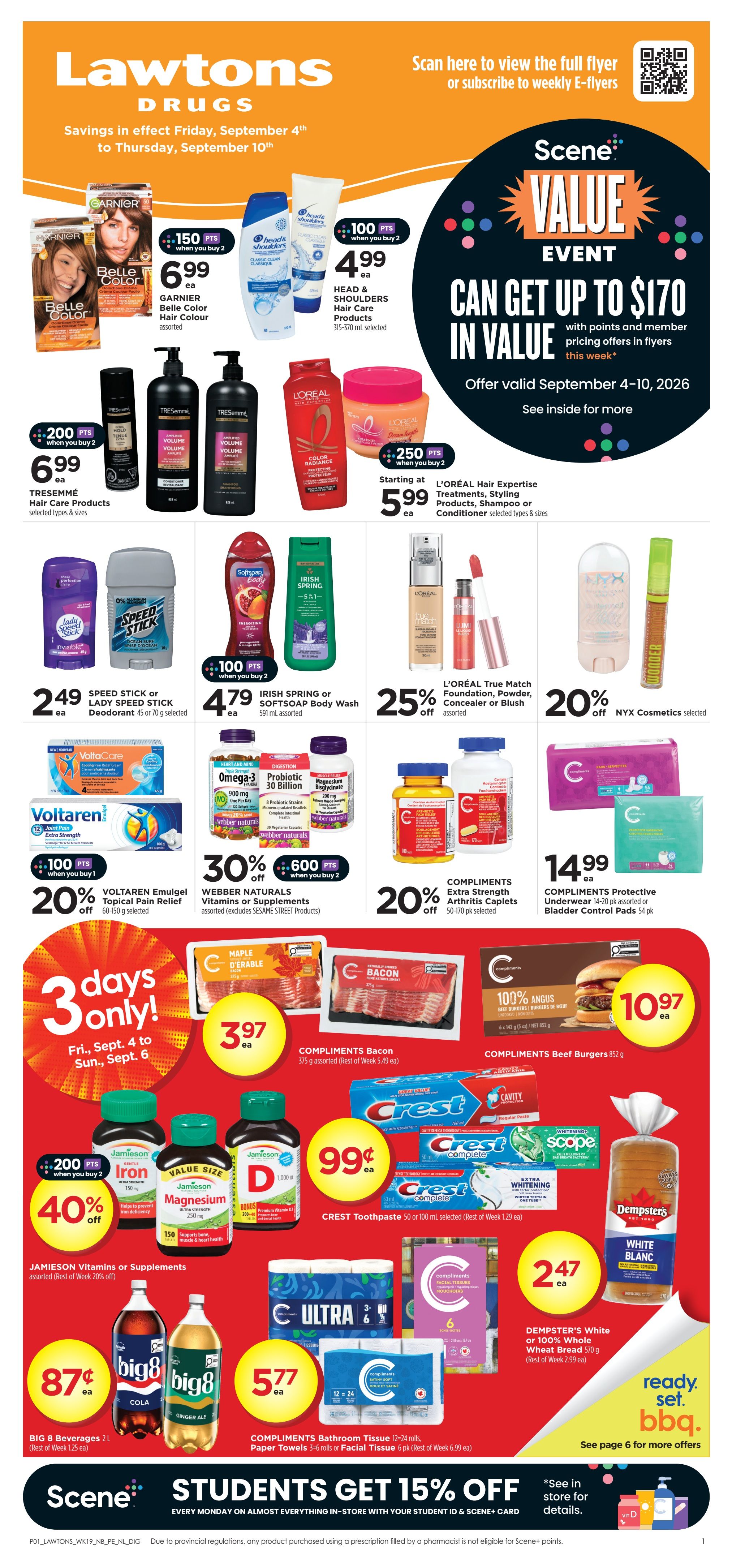Lawtons Drugs (NB, NL, PE) Flyer September 4 to 10