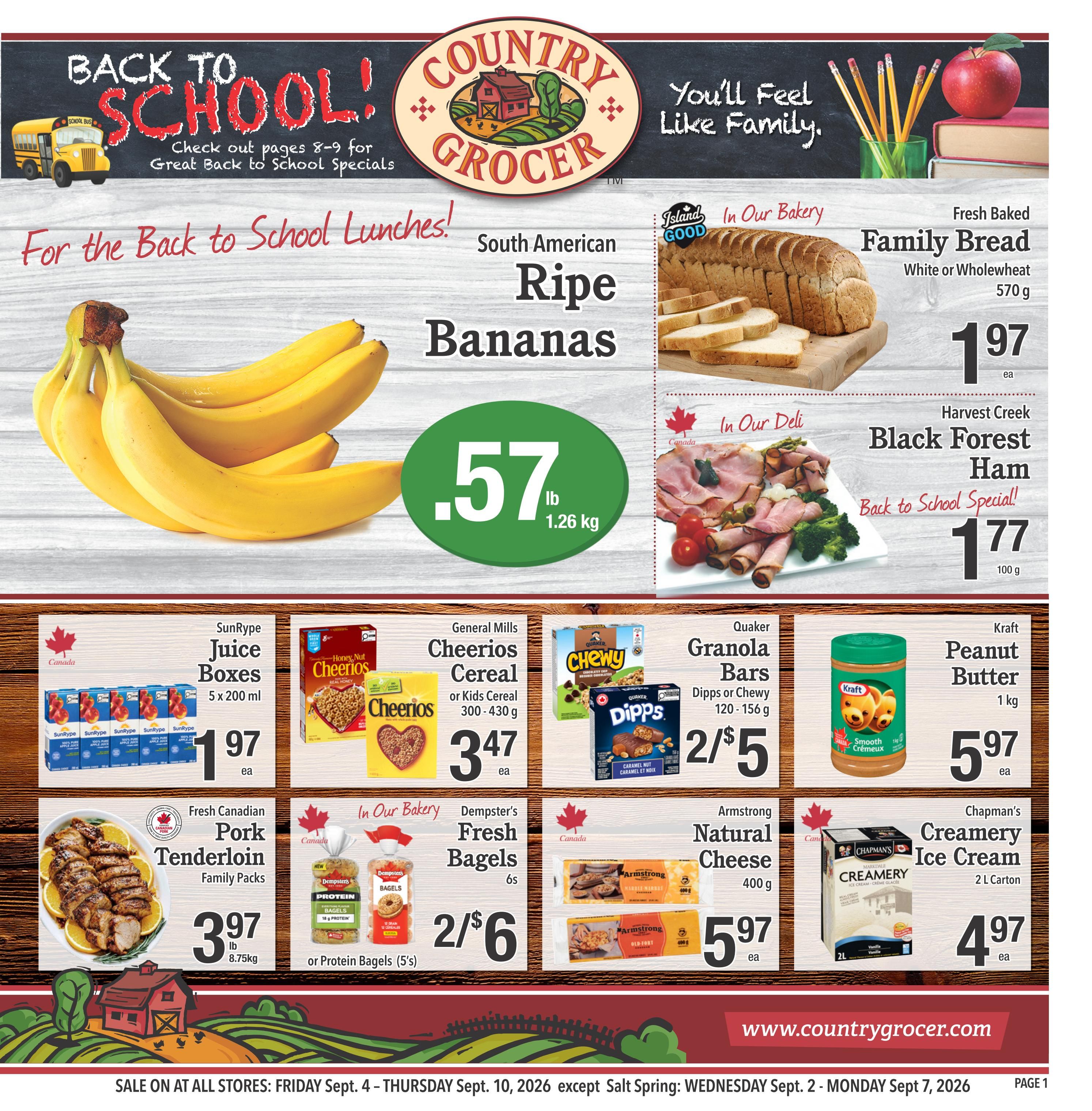 Country Grocer Flyer September 4 to 10