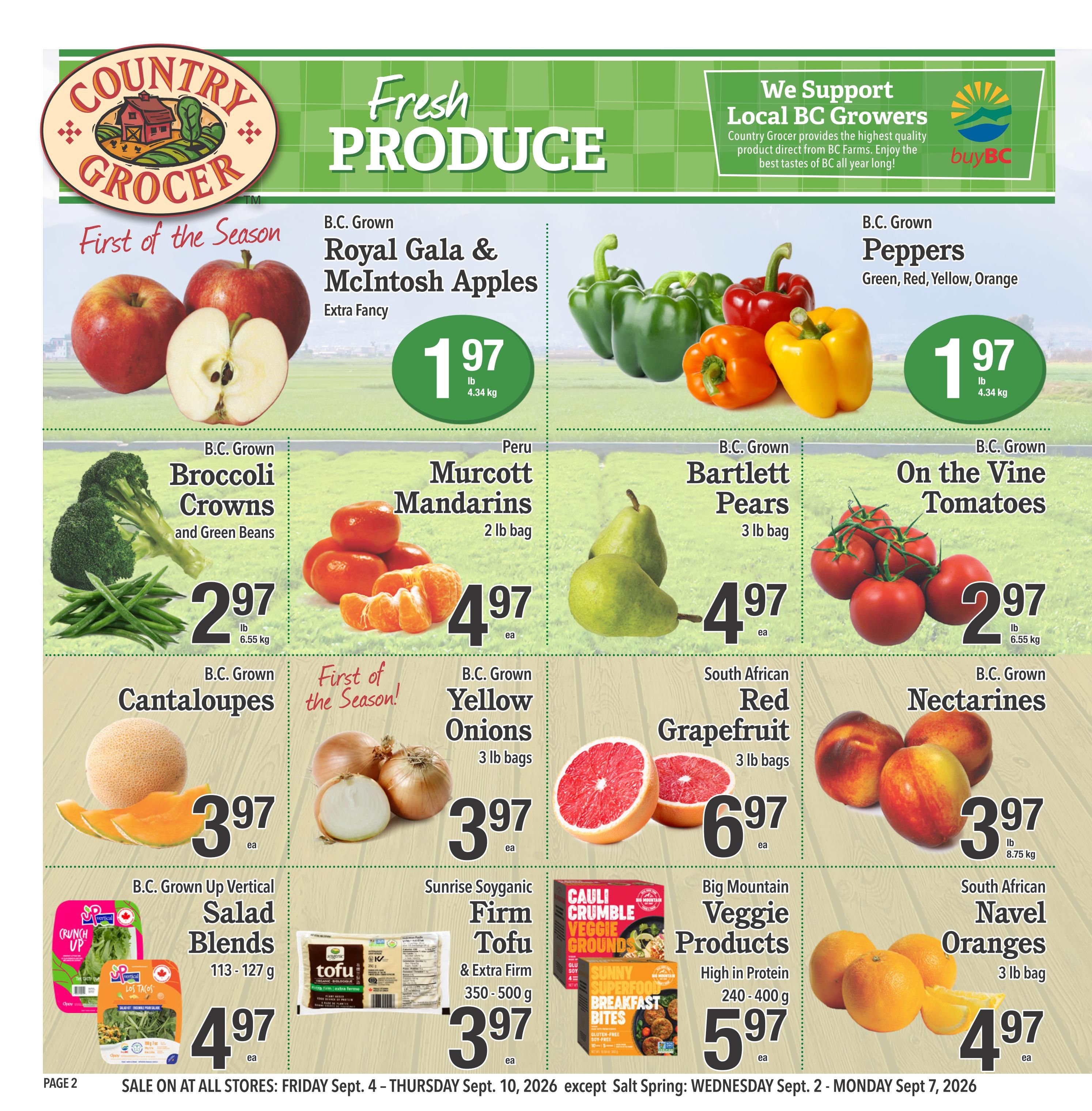 Country Grocer Flyer September 4 to 10