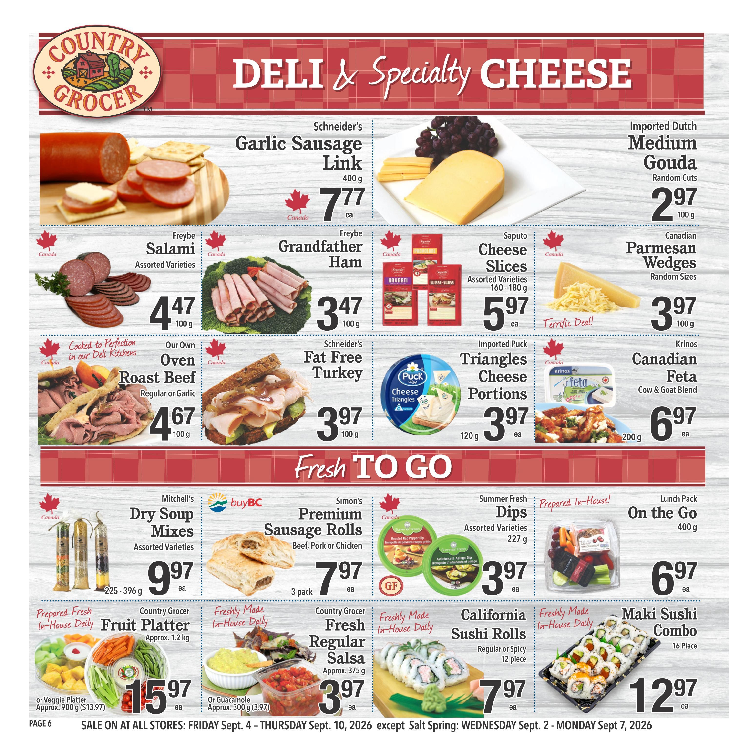 Country Grocer Flyer September 4 to 10