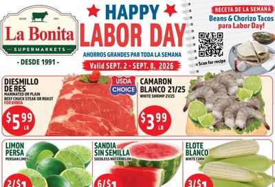 La Bonita Supermarkets Weekly Ad September 2 - 8, 2026