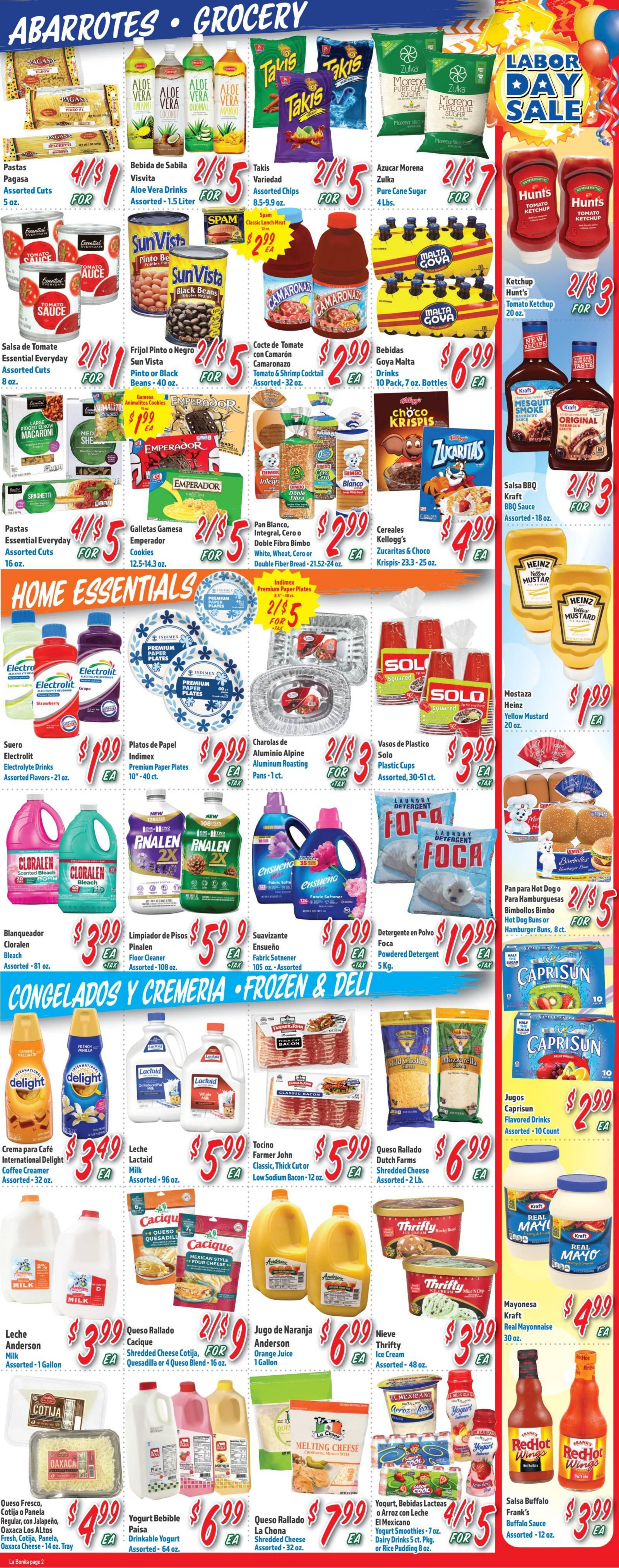 La Bonita Supermarkets Weekly Ad September 2 - 8, 2026