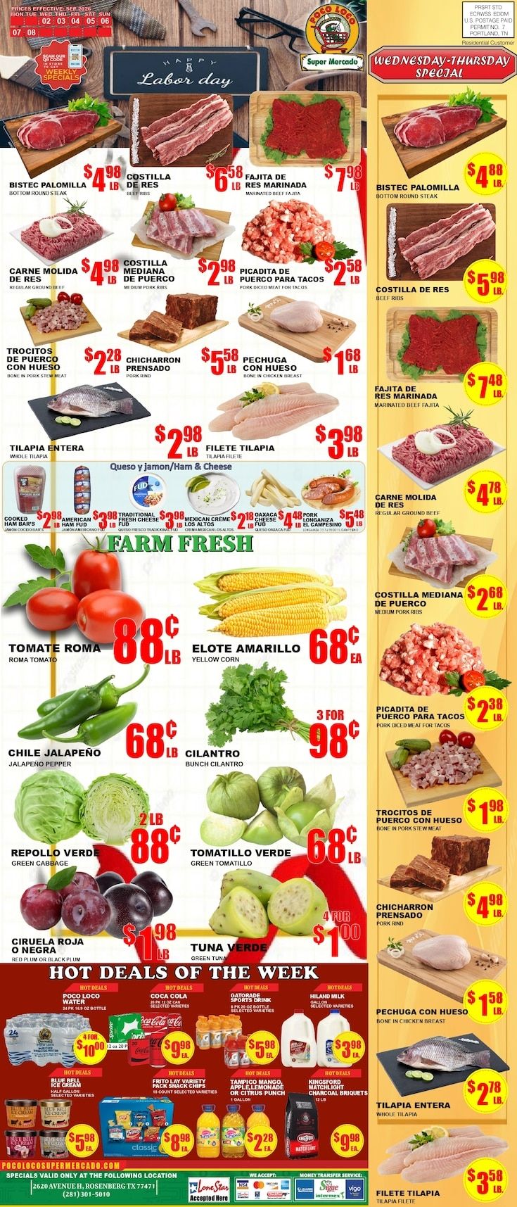 Poco Loco Supermercado (Rosenberg, TX) Weekly Ad September 2 - 8, 2026