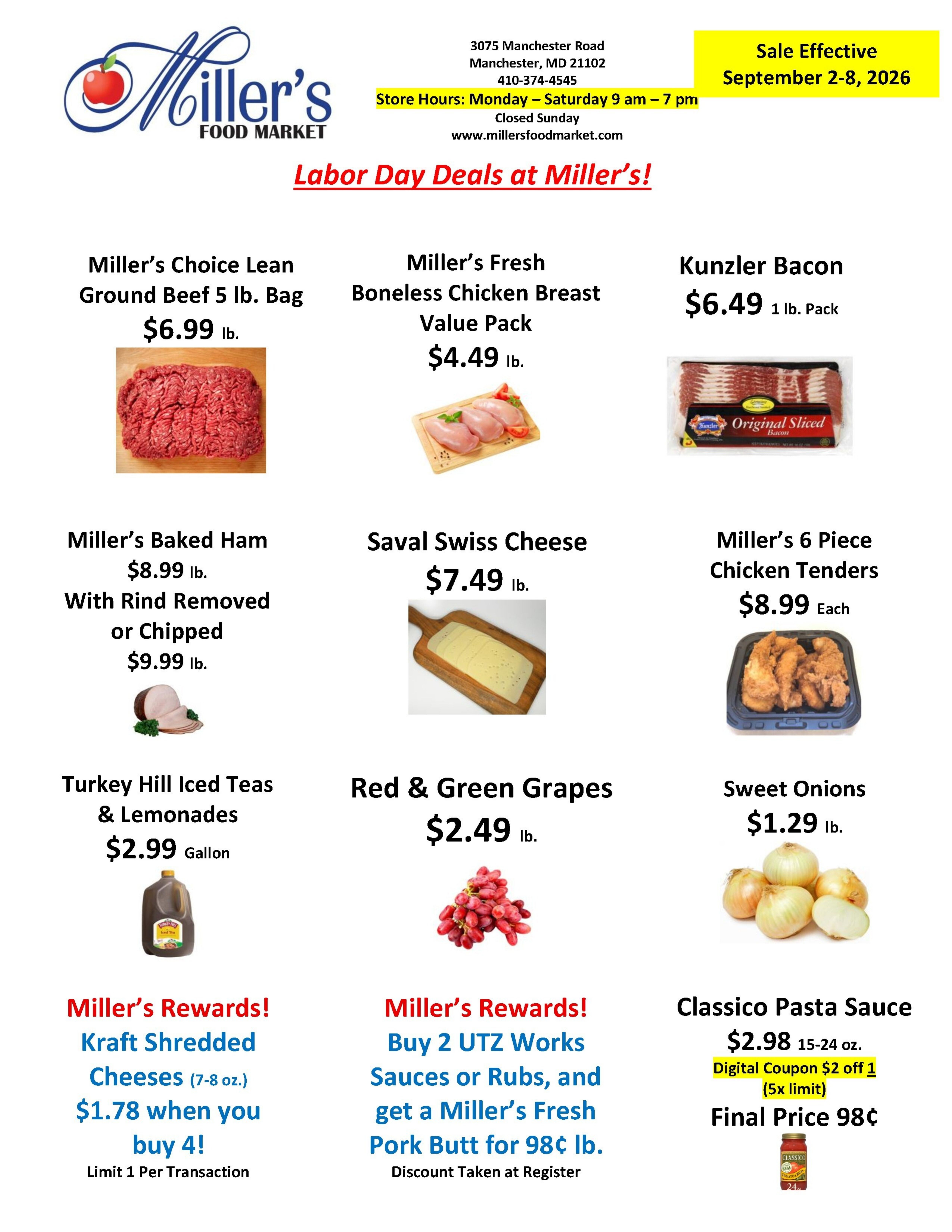 Miller's Food Market Weekly Ad September 2 - 8, 2026