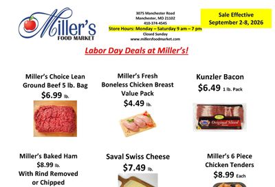 Miller's Food Market Weekly Ad September 2 - 8, 2026