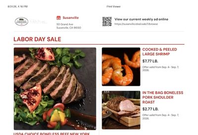 Susanville Supermarket IGA Weekly Ad September 2 - 8, 2026