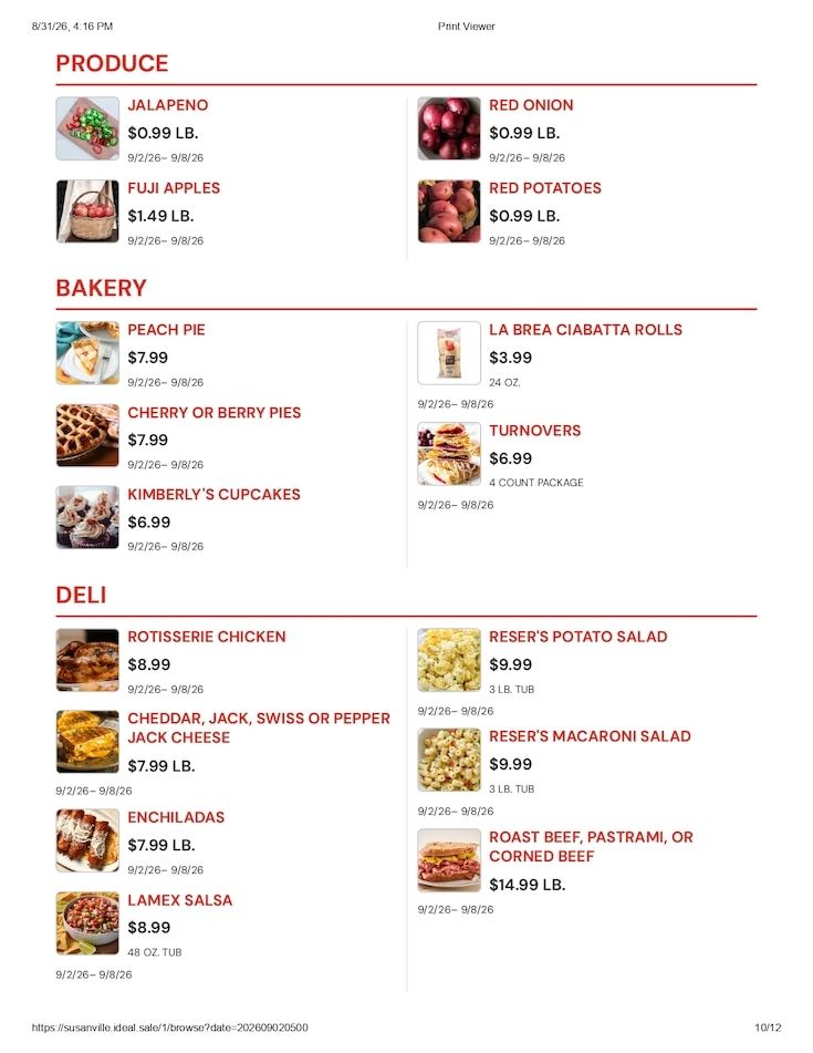 Susanville Supermarket IGA Weekly Ad September 2 - 8, 2026