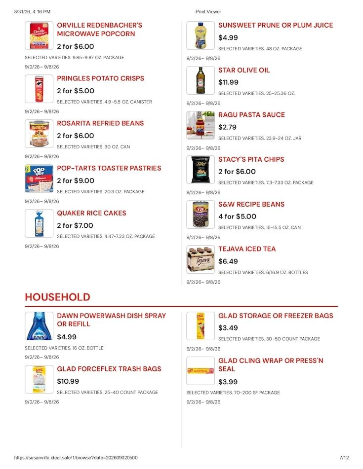Susanville Supermarket IGA Weekly Ad September 2 - 8, 2026
