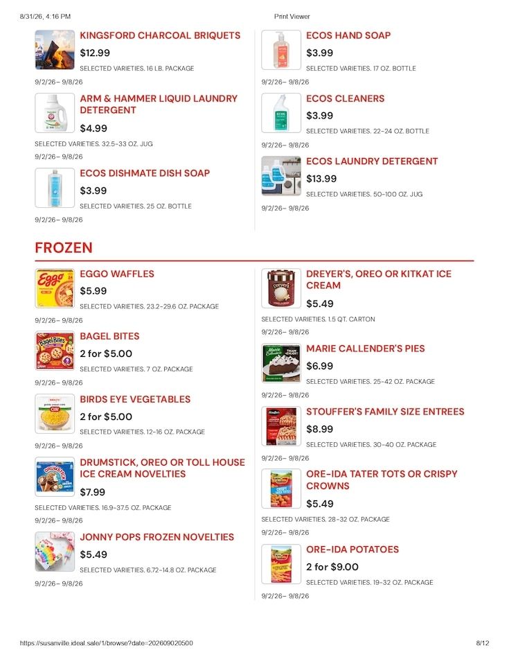 Susanville Supermarket IGA Weekly Ad September 2 - 8, 2026