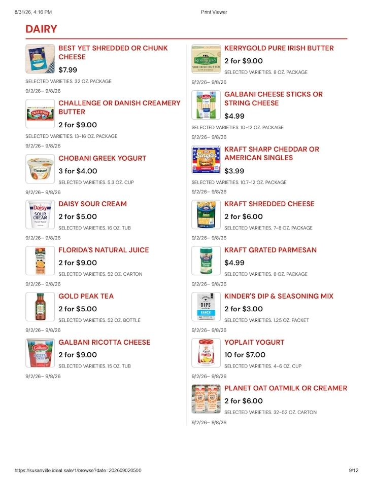 Susanville Supermarket IGA Weekly Ad September 2 - 8, 2026