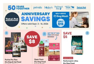 Total Pet Flyer September 3 to 16