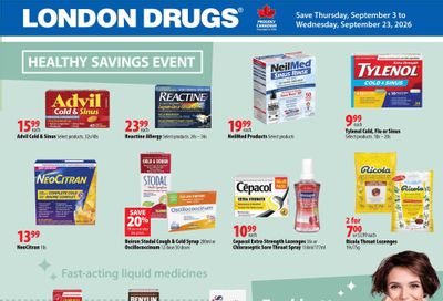 London Drugs Healthy Savings Event Flyer September 3 to 23