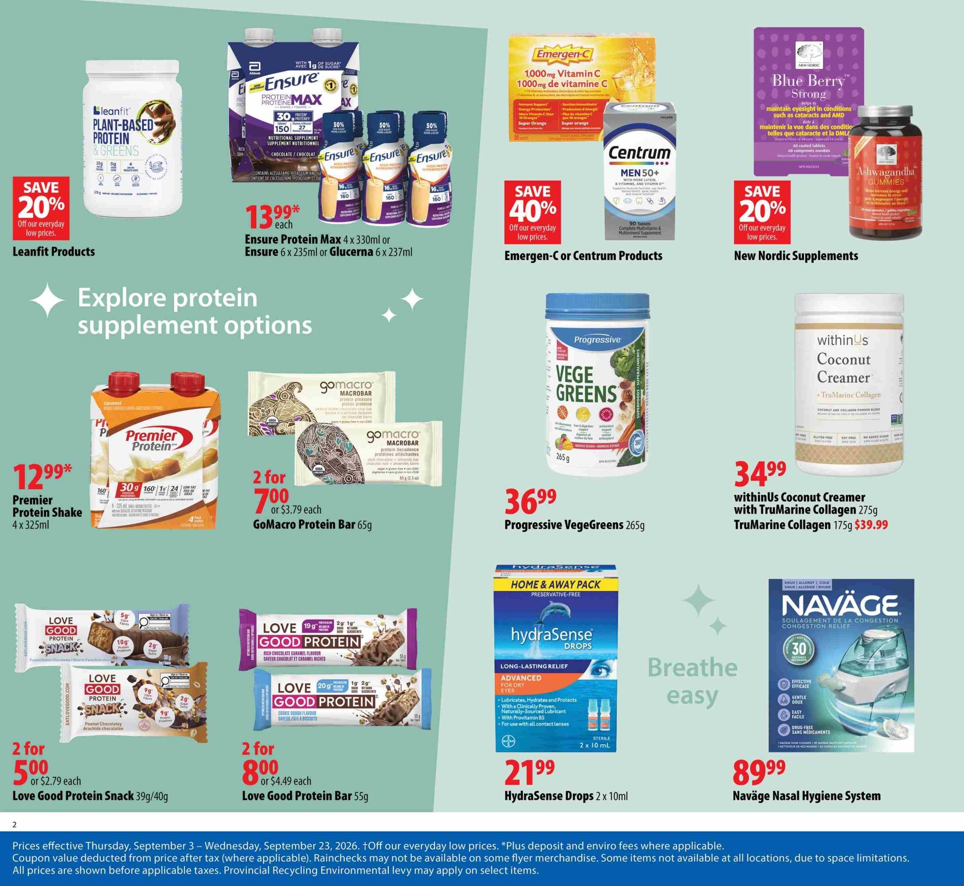 London Drugs Healthy Savings Event Flyer September 3 to 23