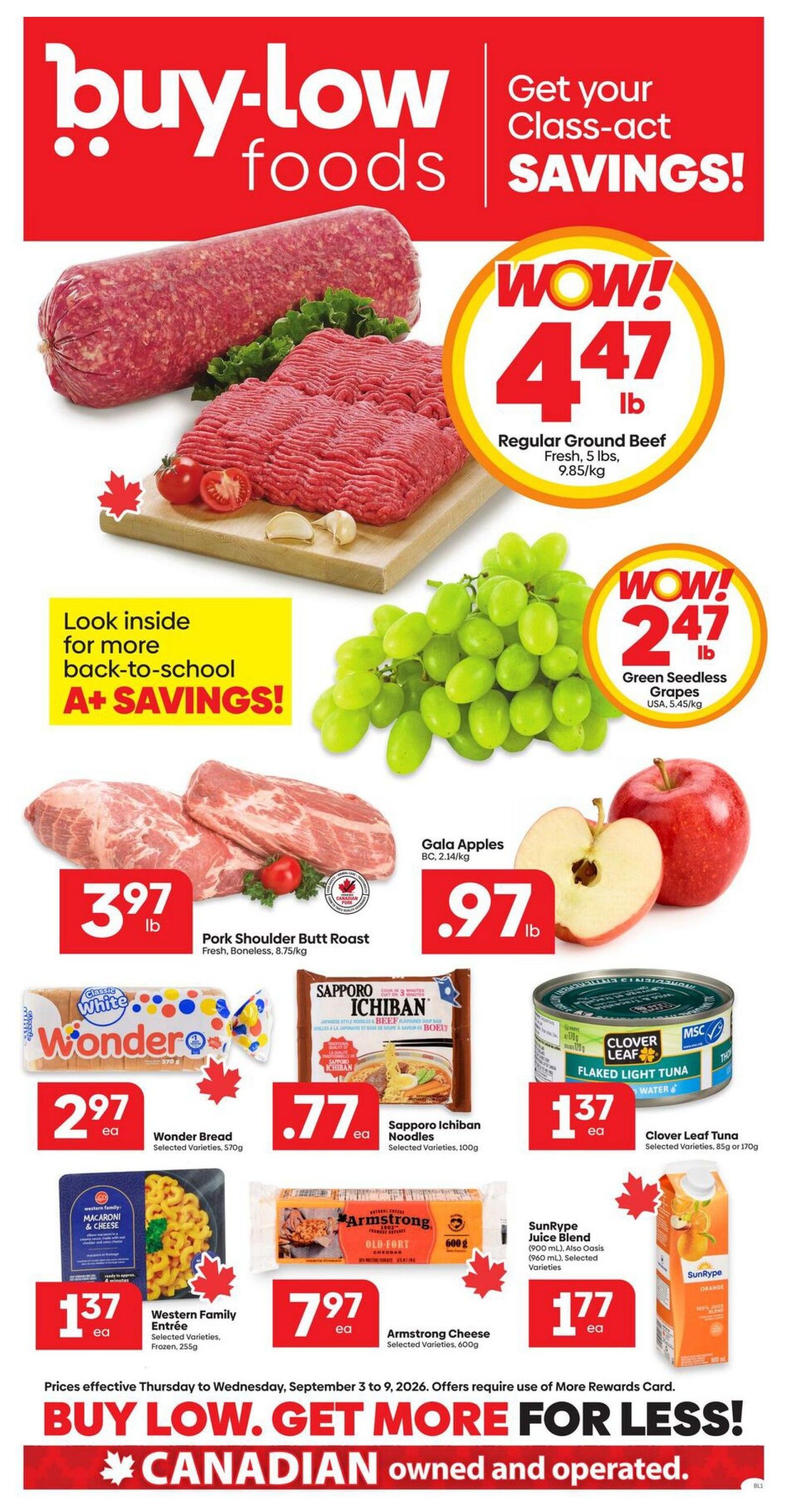 Buy-Low Foods Flyer September 3 to 9