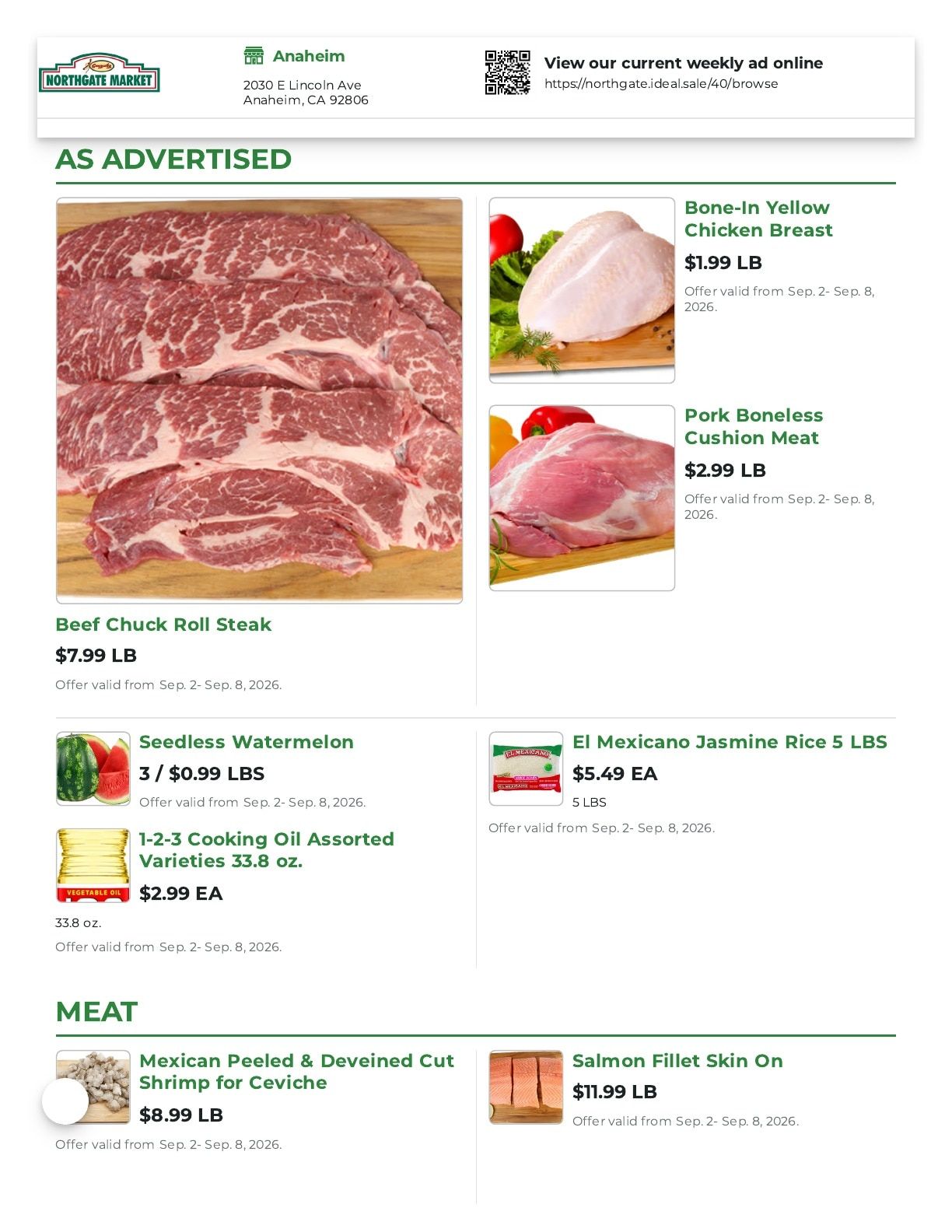 Northgate Market Weekly Ad September 2 - 8, 2026
