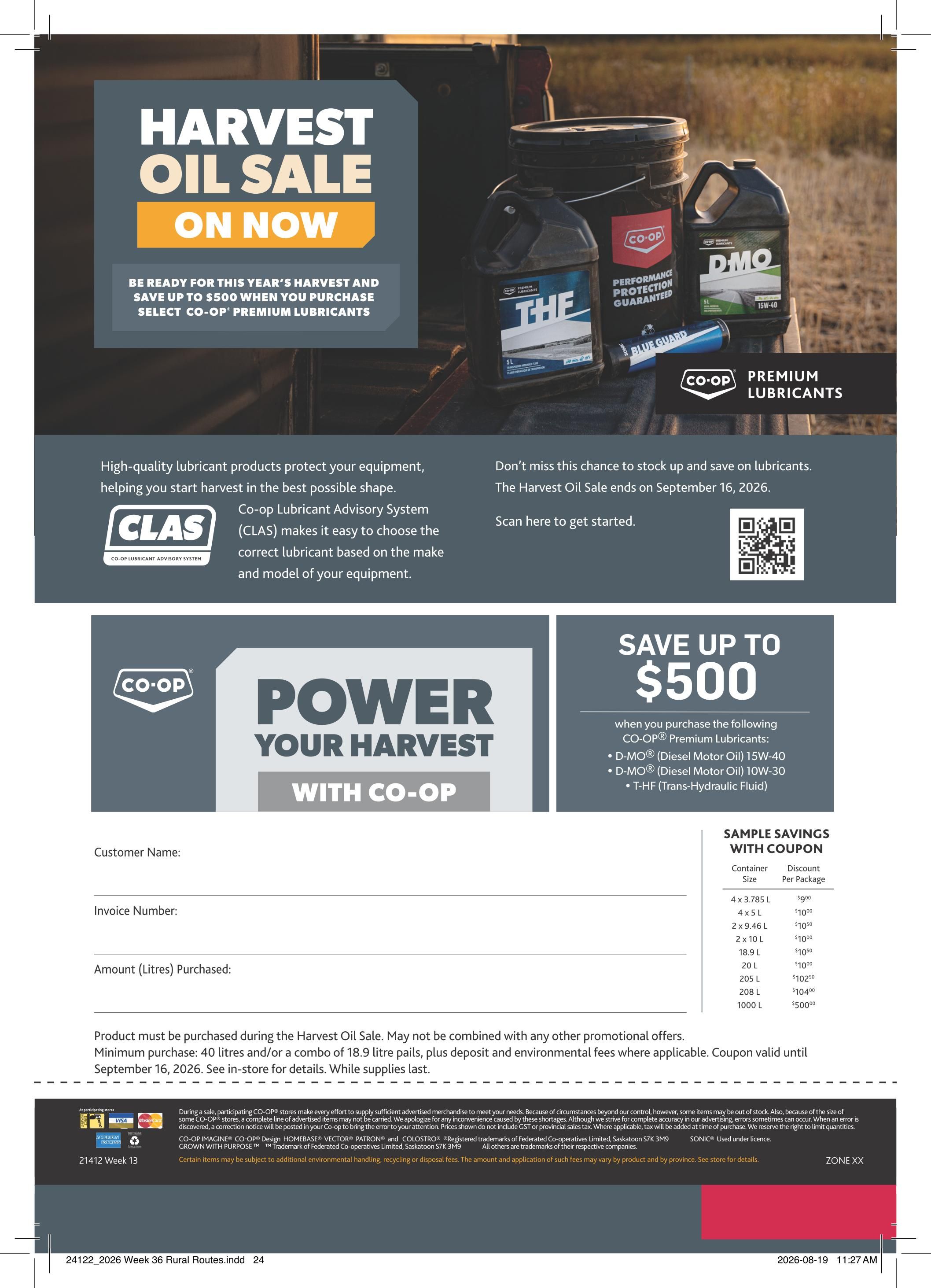 Co-op (West) Rural Routes Flyer September 3 to 23