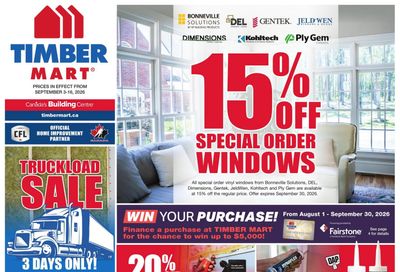 Timber Mart Flyer September 3 to 16