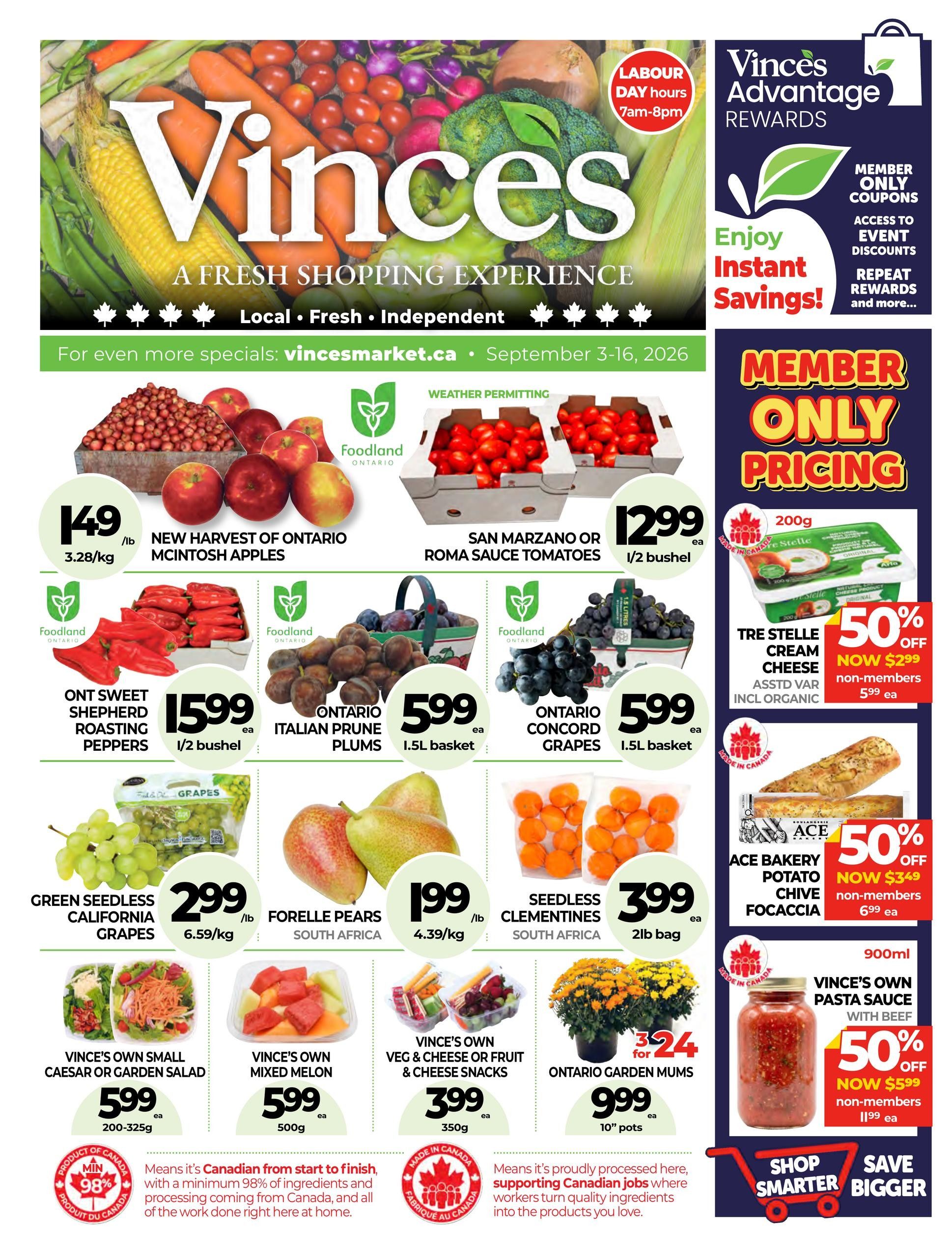 Vince's Market Flyer September 3 to 16