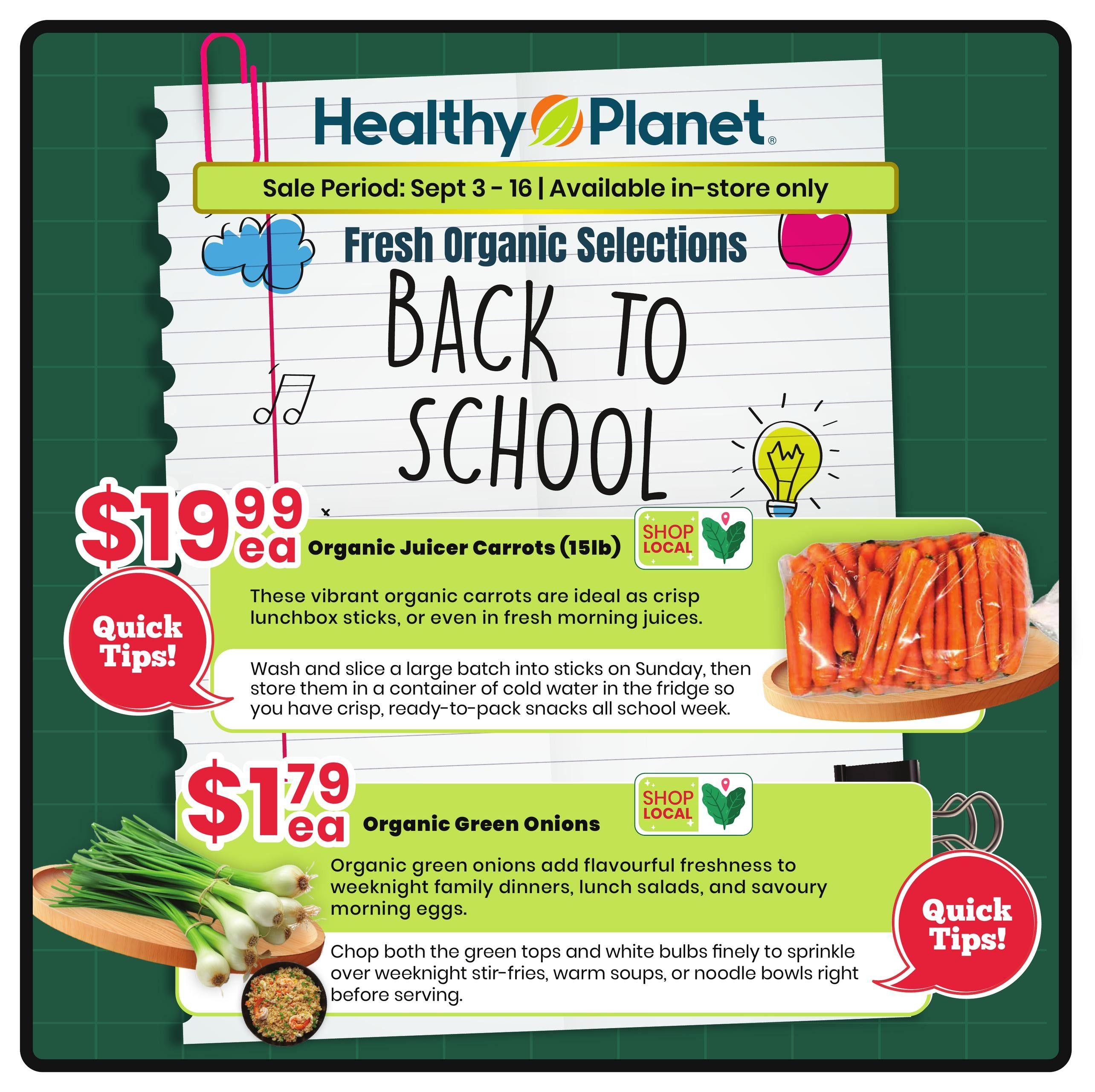 Healthy Planet Flyer September 3 to 16