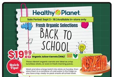 Healthy Planet Flyer September 3 to 16