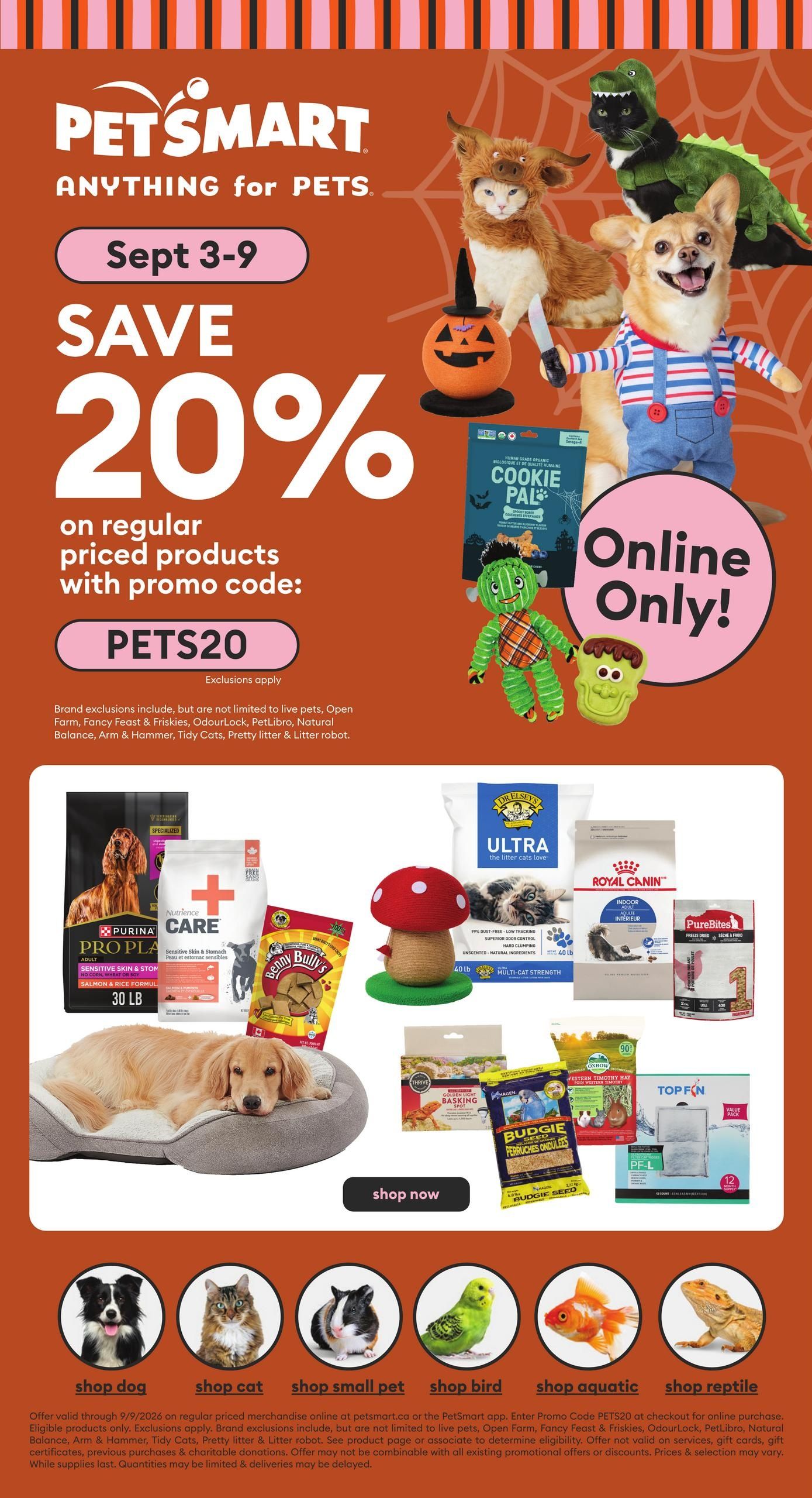 PetSmart Online Flyer September 3 to 9