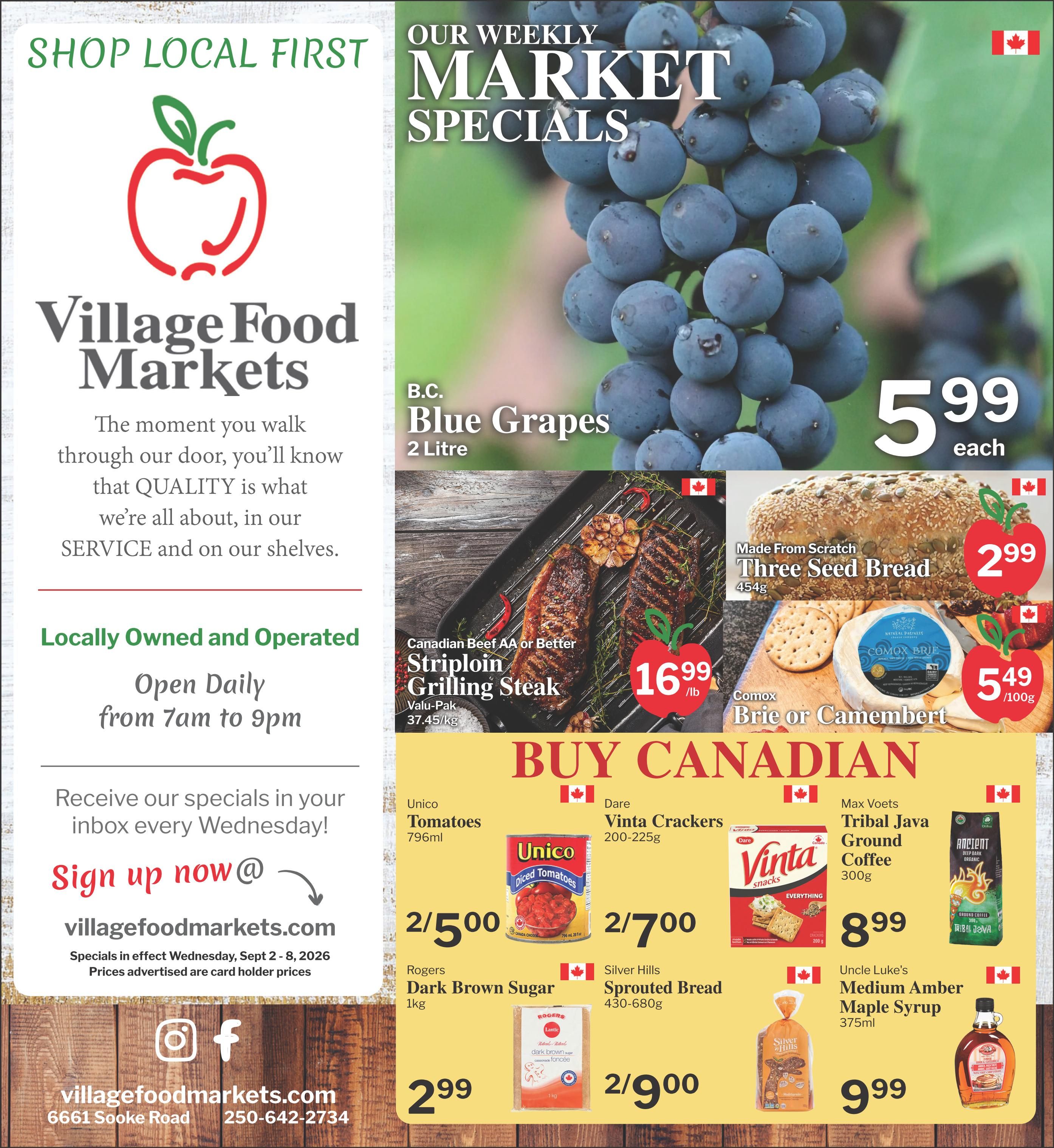 Village Food Markets Flyer September 2 to 8