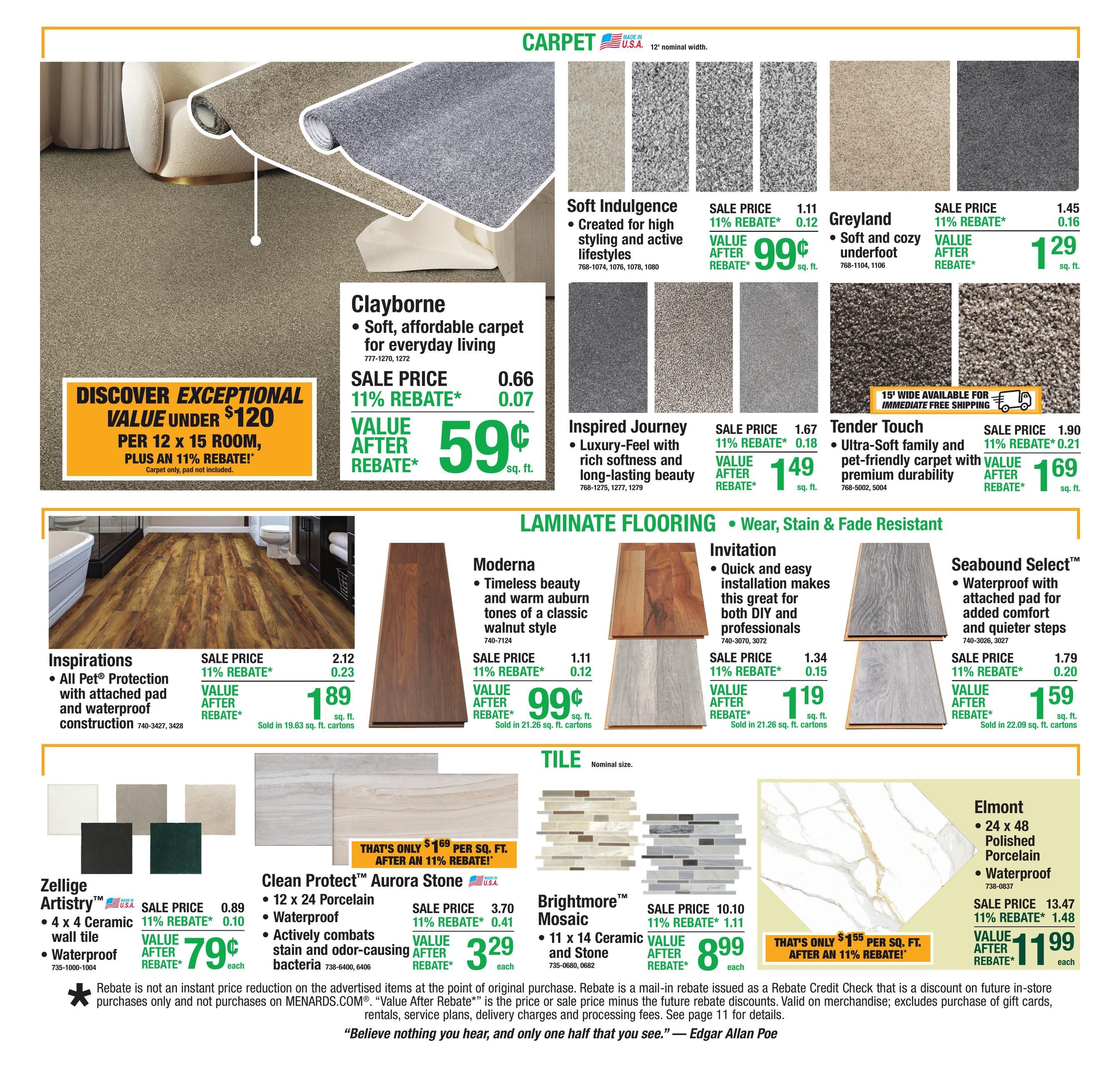 Menards (Black Hawk Area, SD) 11% Rebate Sale Weekly Ad September 2 - 13, 2026