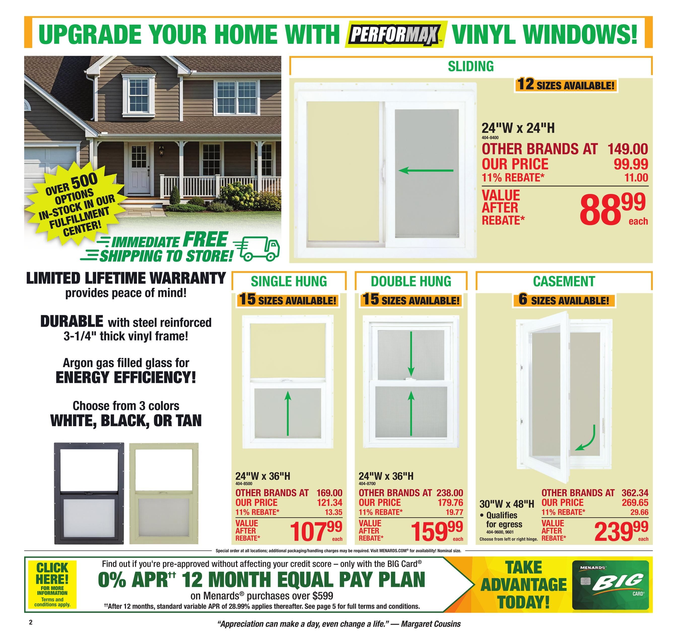 Menards (Black Hawk Area, SD) 11% Rebate Sale Weekly Ad September 2 - 13, 2026