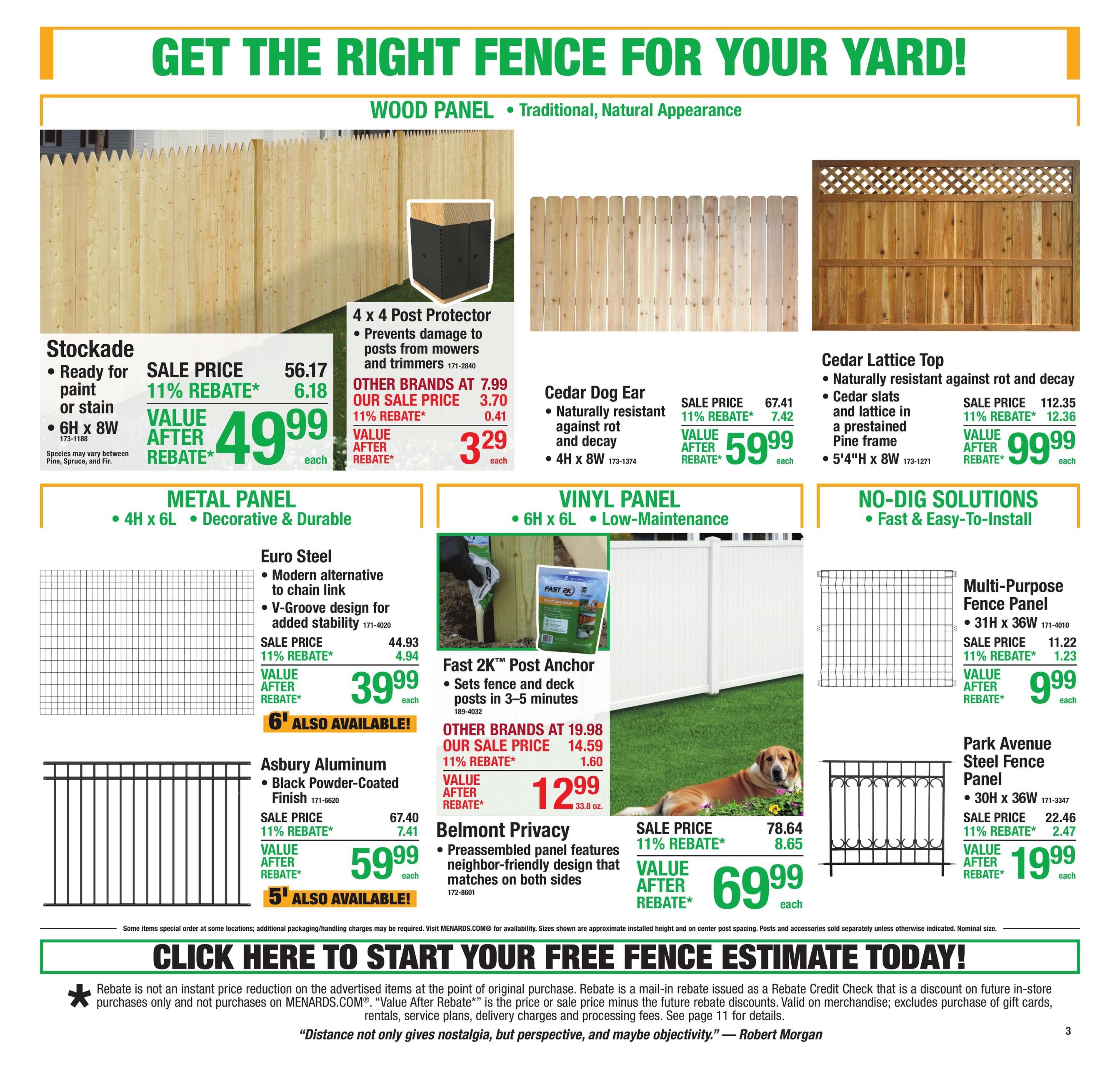 Menards (Black Hawk Area, SD) 11% Rebate Sale Weekly Ad September 2 - 13, 2026