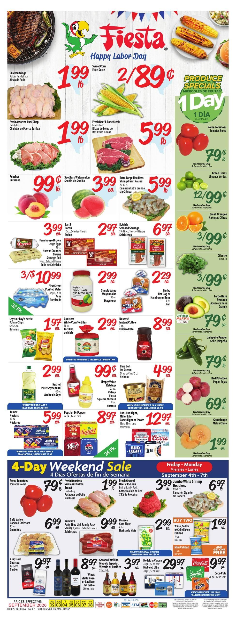 Fiesta Mart (Channelview Area, TX) Weekly Ad September 2 - 8, 2026