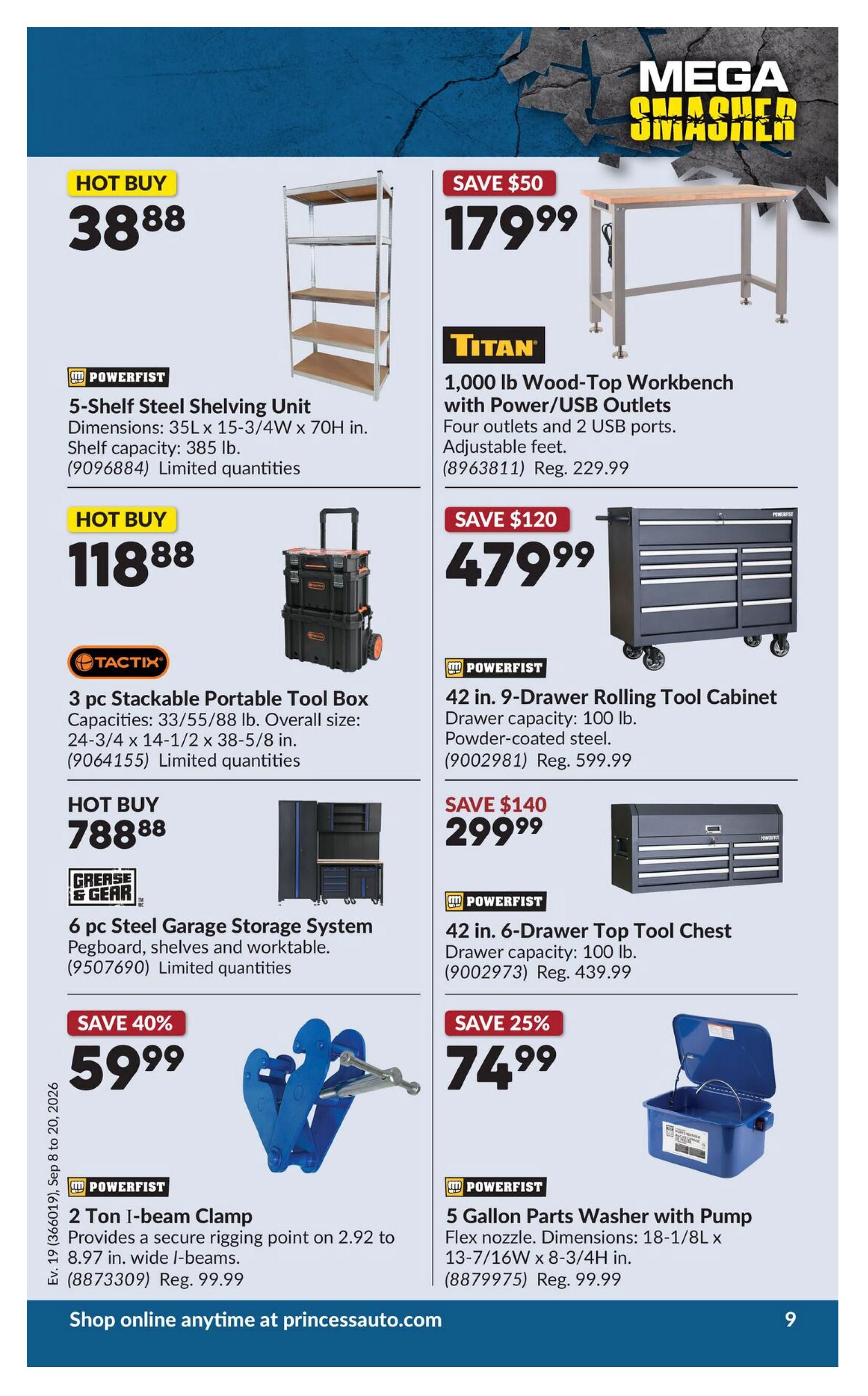 Princess Auto Flyer September 8 to 20