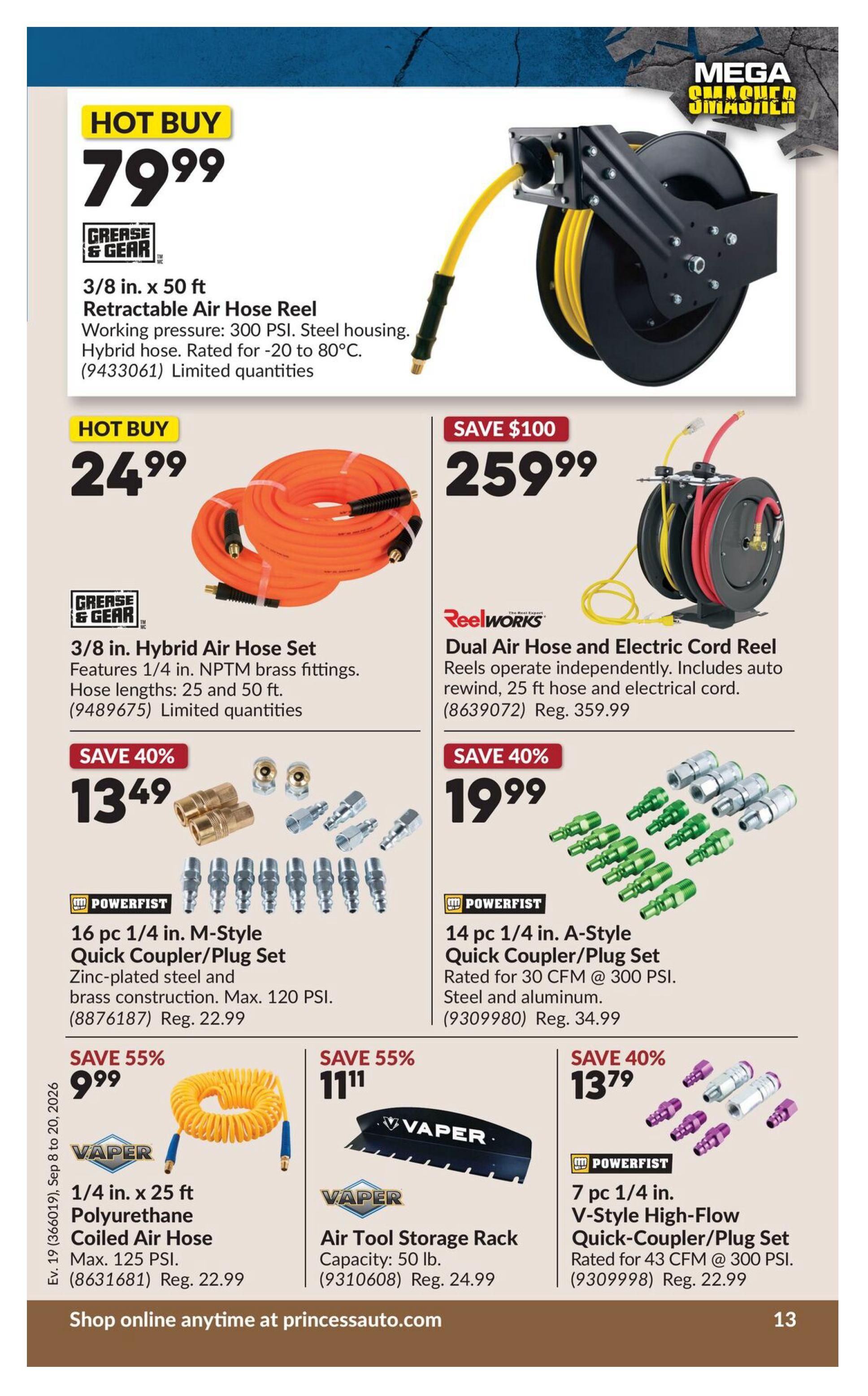 Princess Auto Flyer September 8 to 20