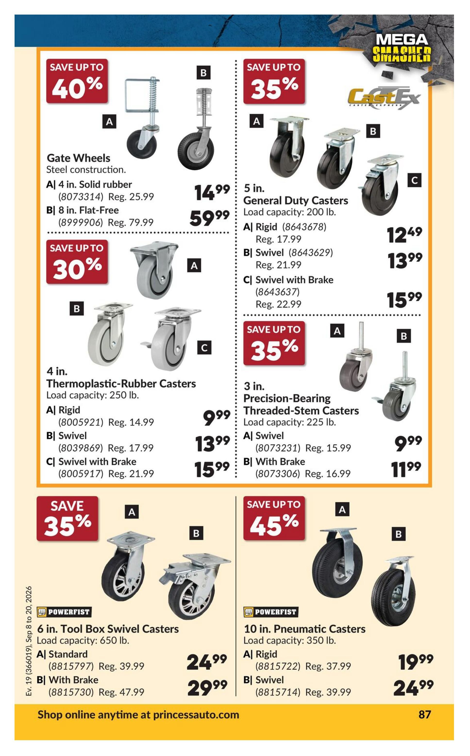 Princess Auto Flyer September 8 to 20