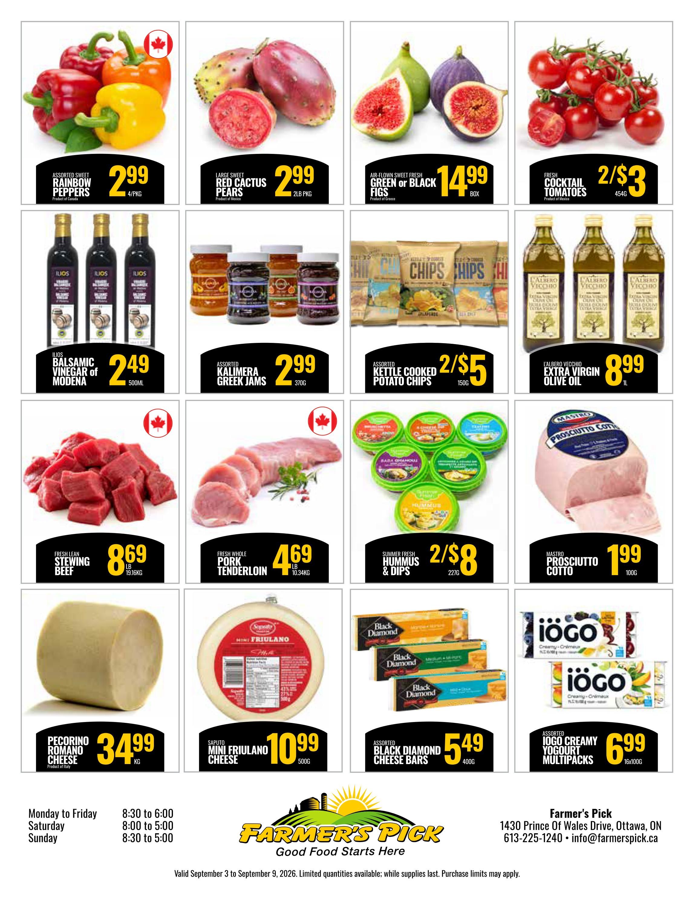 Farmer's Pick Flyer September 3 to 9