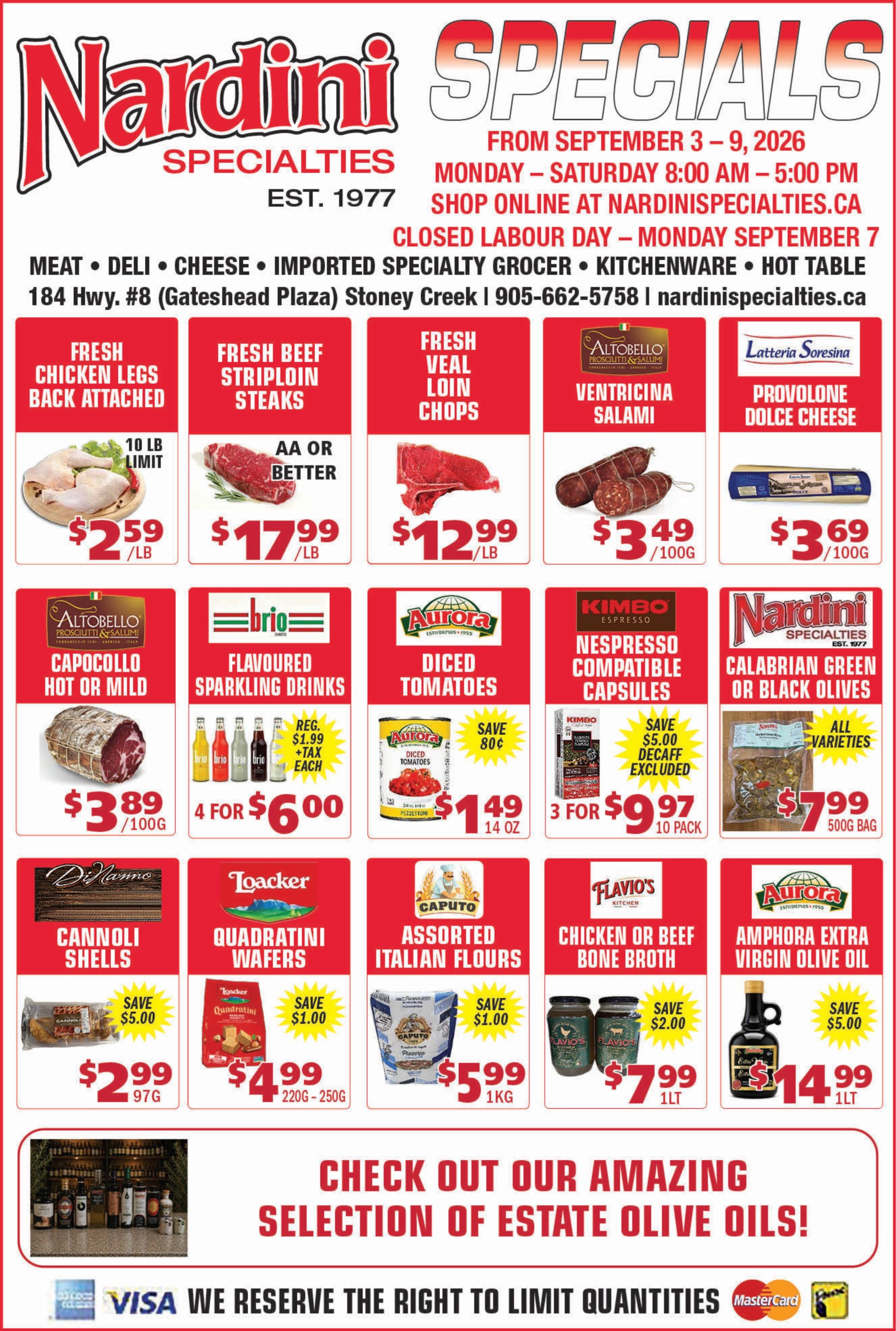 Nardini Specialties Flyer September 3 to 9