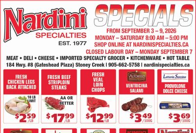 Nardini Specialties Flyer September 3 to 9
