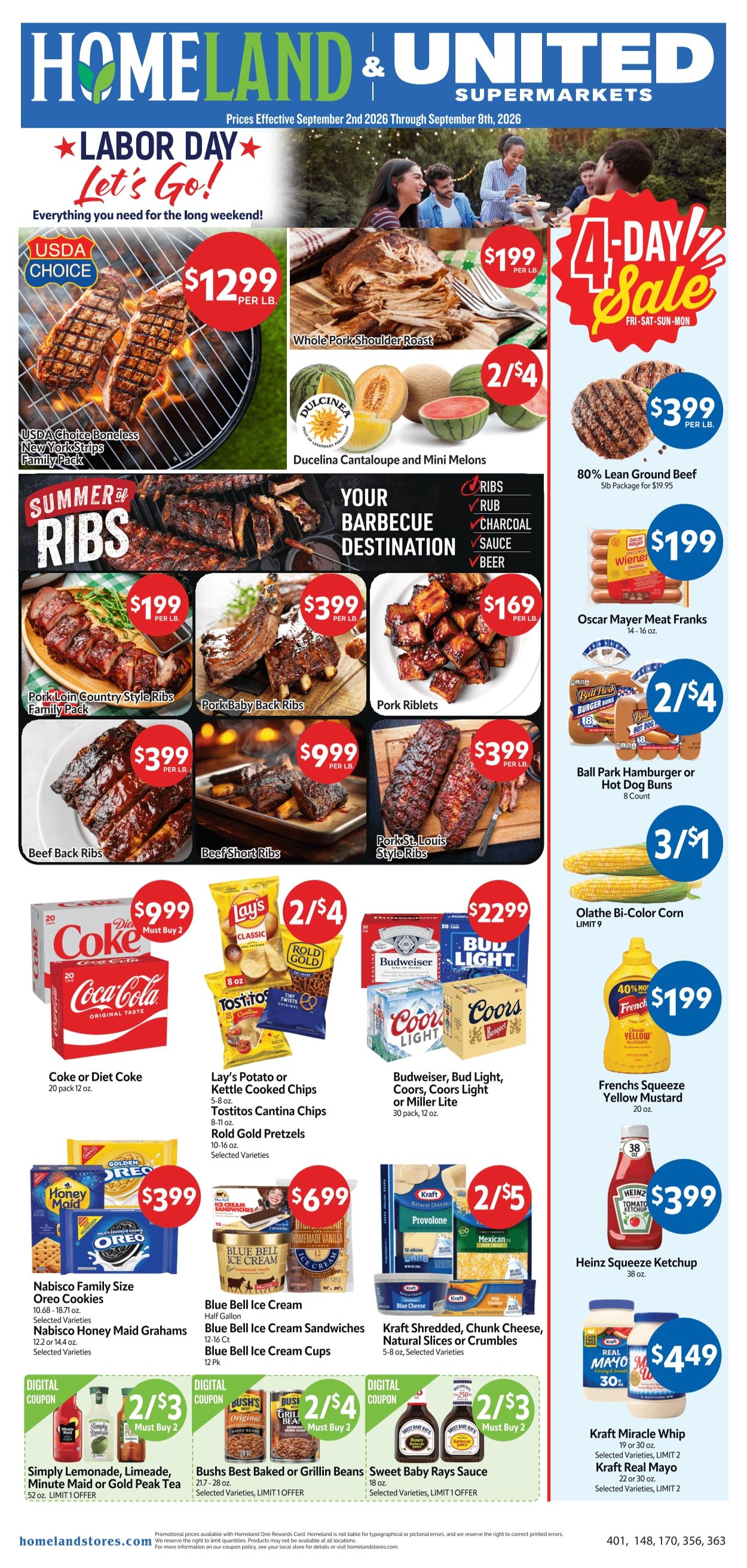 Homeland Stores (Clinton and Elk City, OK) Weekly Ad September 2 - 8, 2026