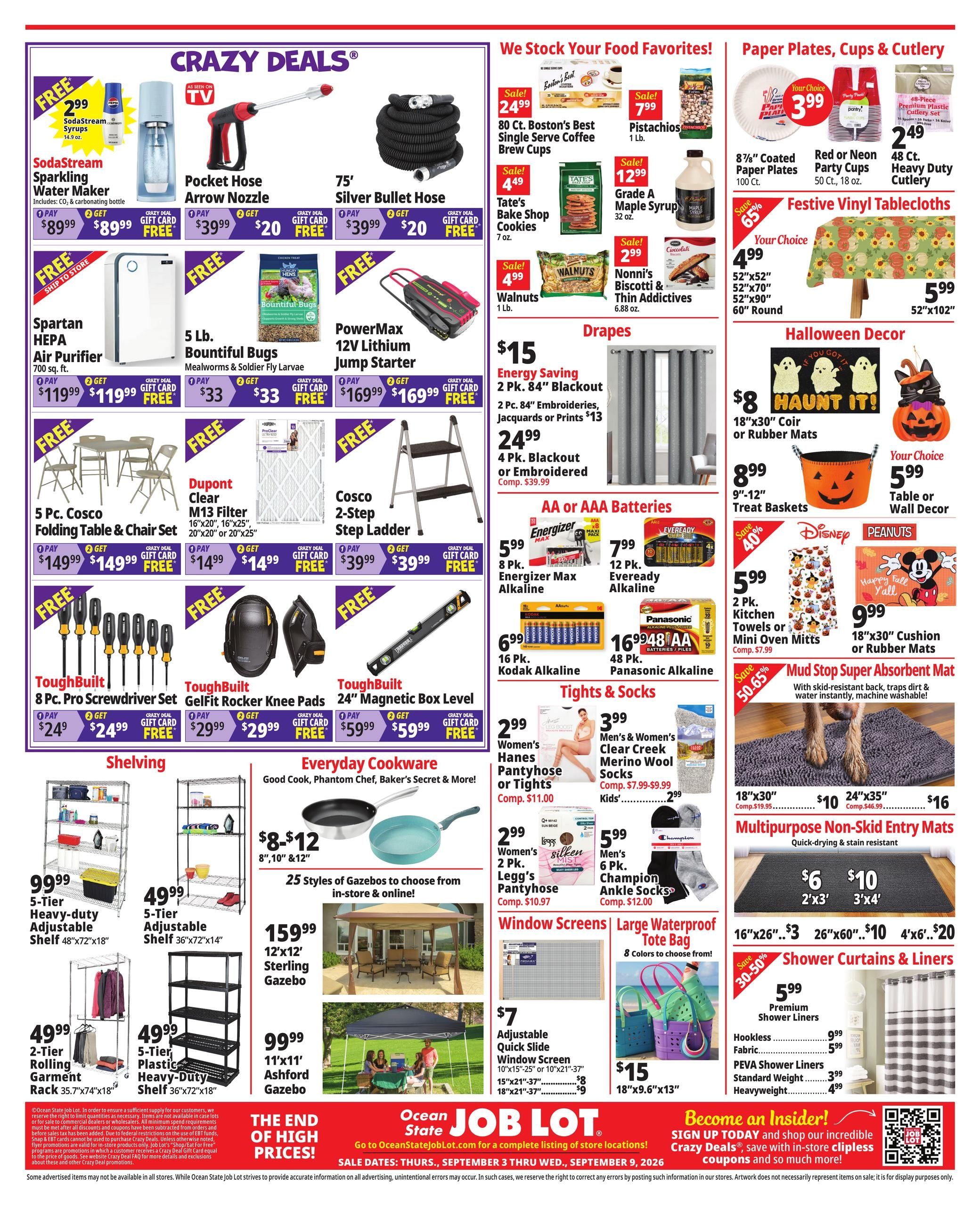 Ocean State Job Lot (Bridgeport Area, CT) Weekly Ad September 3 - 9, 2026