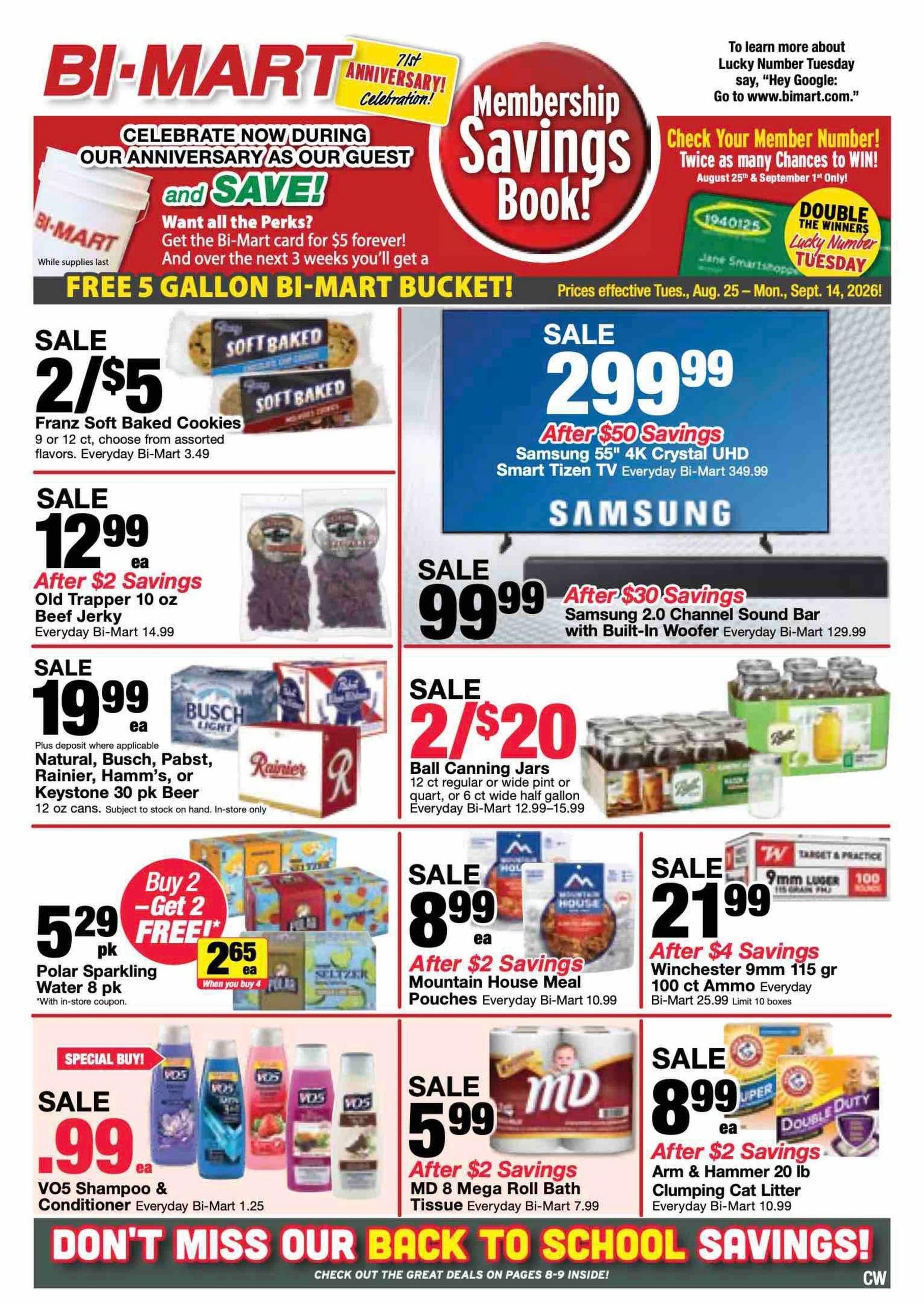 Bi-Mart (ID, OR, WA) Weekly Ad August 25 - September 14, 2026